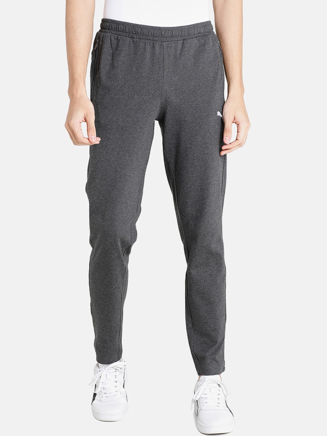 

Puma Men Grey Solid Zippered Jersey Sweatpants