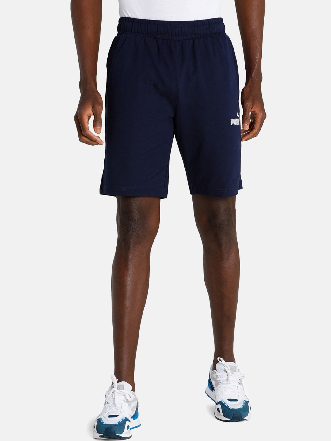

Puma Men Navy Blue Slim Fit Sports Shorts