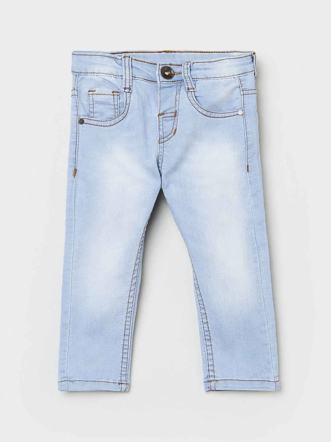 

max Boys Blue Slim Fit Light Fade Jeans