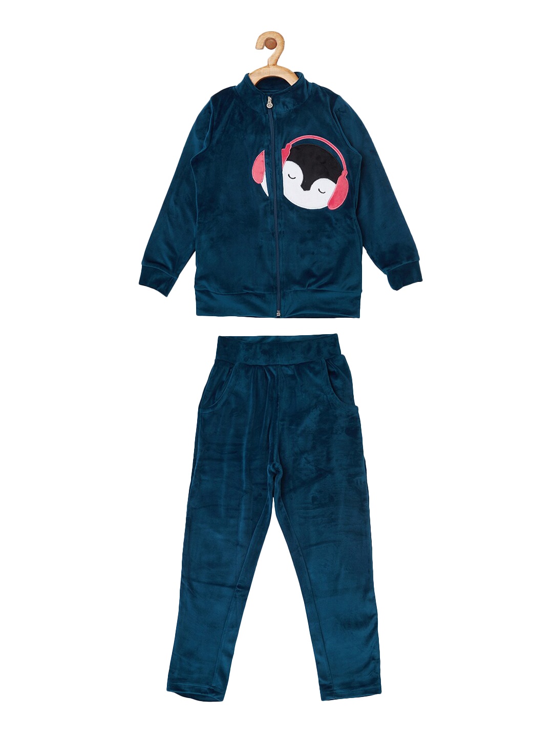 

Sweet Dreams Girls Teal Blue Solid Tracksuit