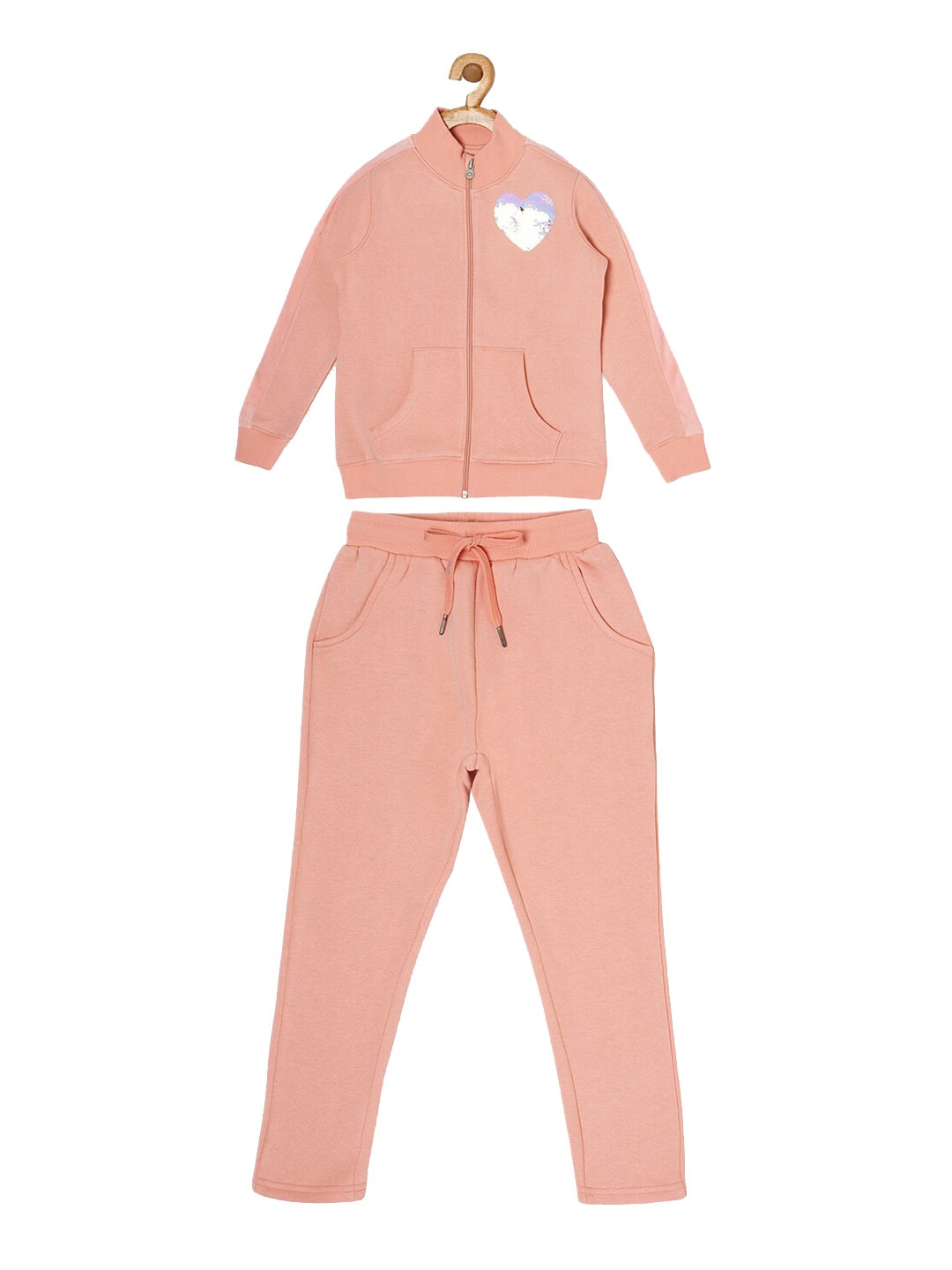

Sweet Dreams Girls Pink Solid Tracksuit