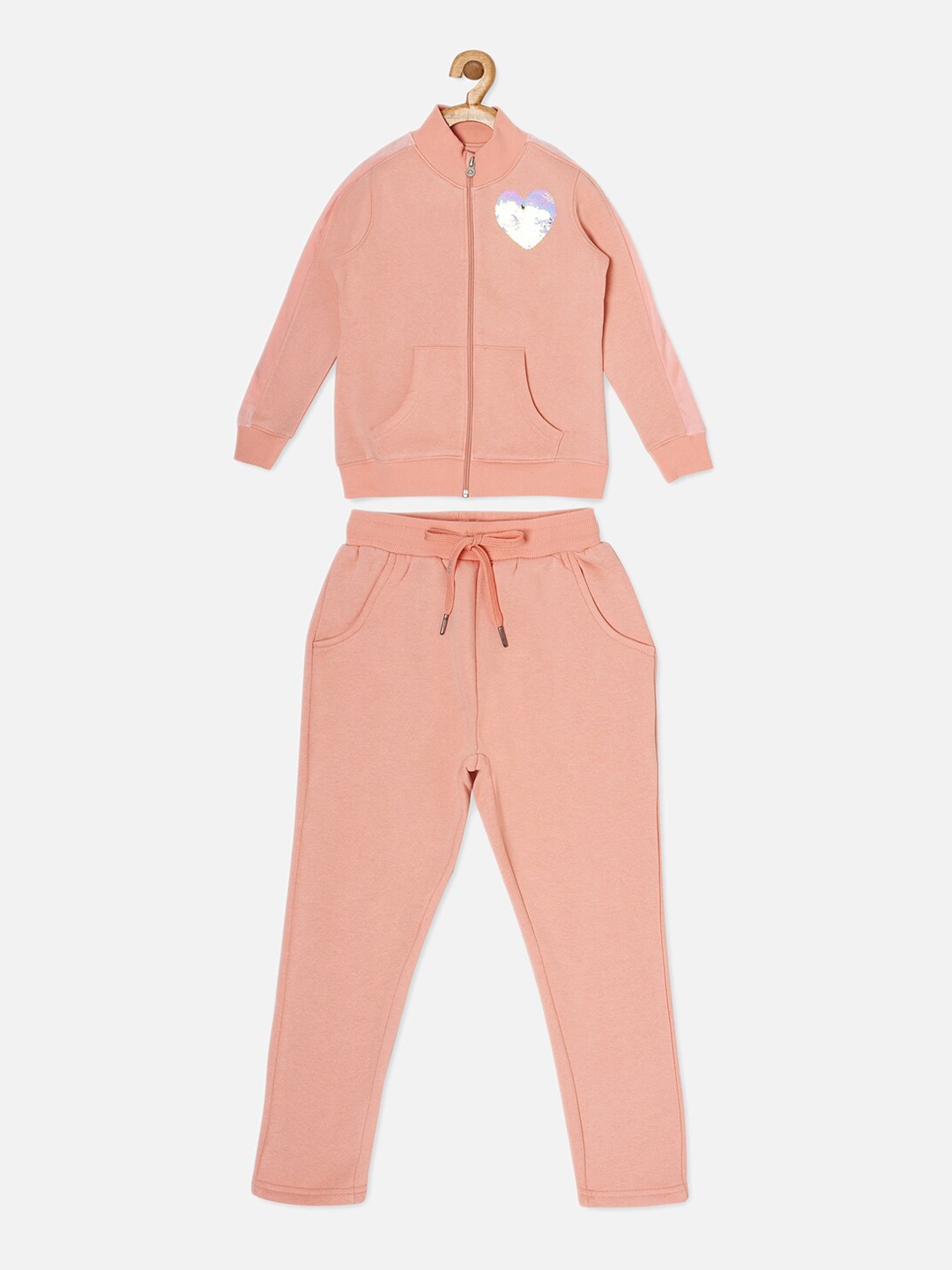 

Sweet Dreams Girls Pink Solid Tracksuit
