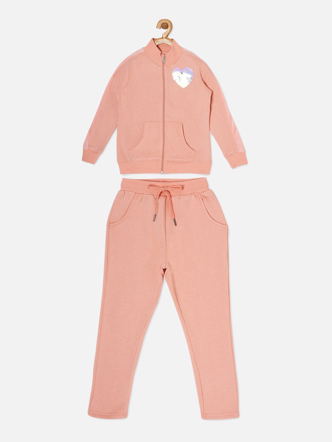 

Sweet Dreams Girls Pink Solid Tracksuit