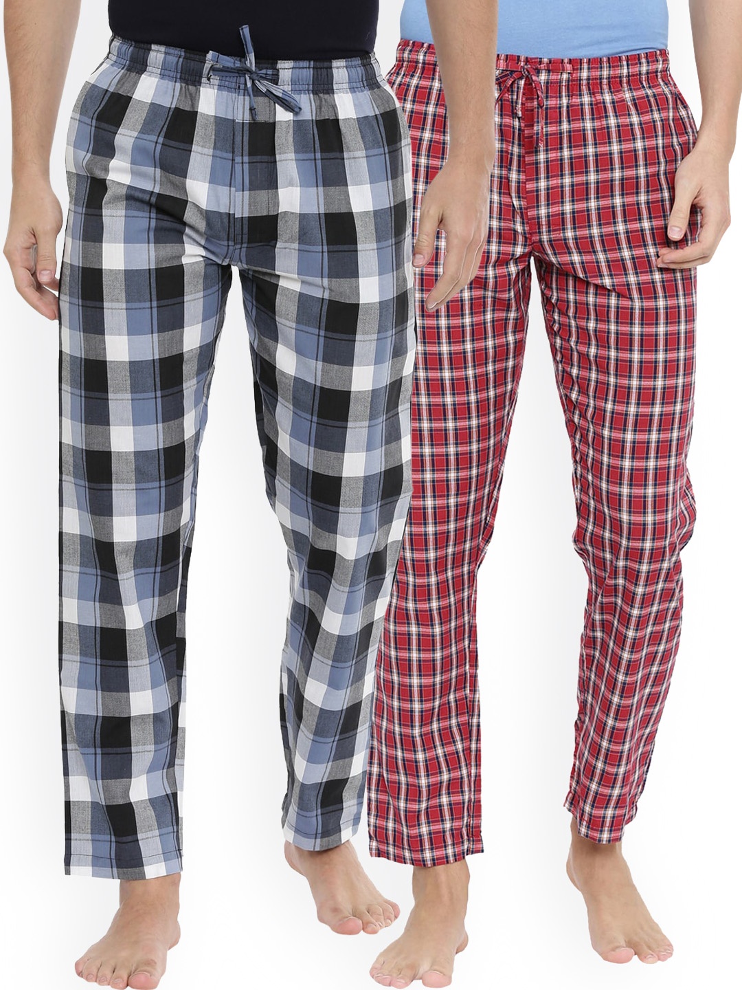 

Joven Men Pack Of 2 Checked Cotton Lounge Pants, Multi