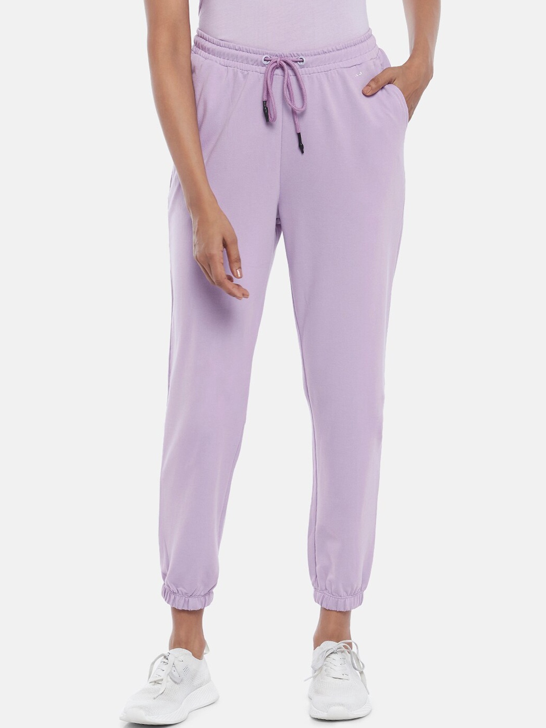 

Ajile by Pantaloons Women Purple Solid Pure Cotton Joggers