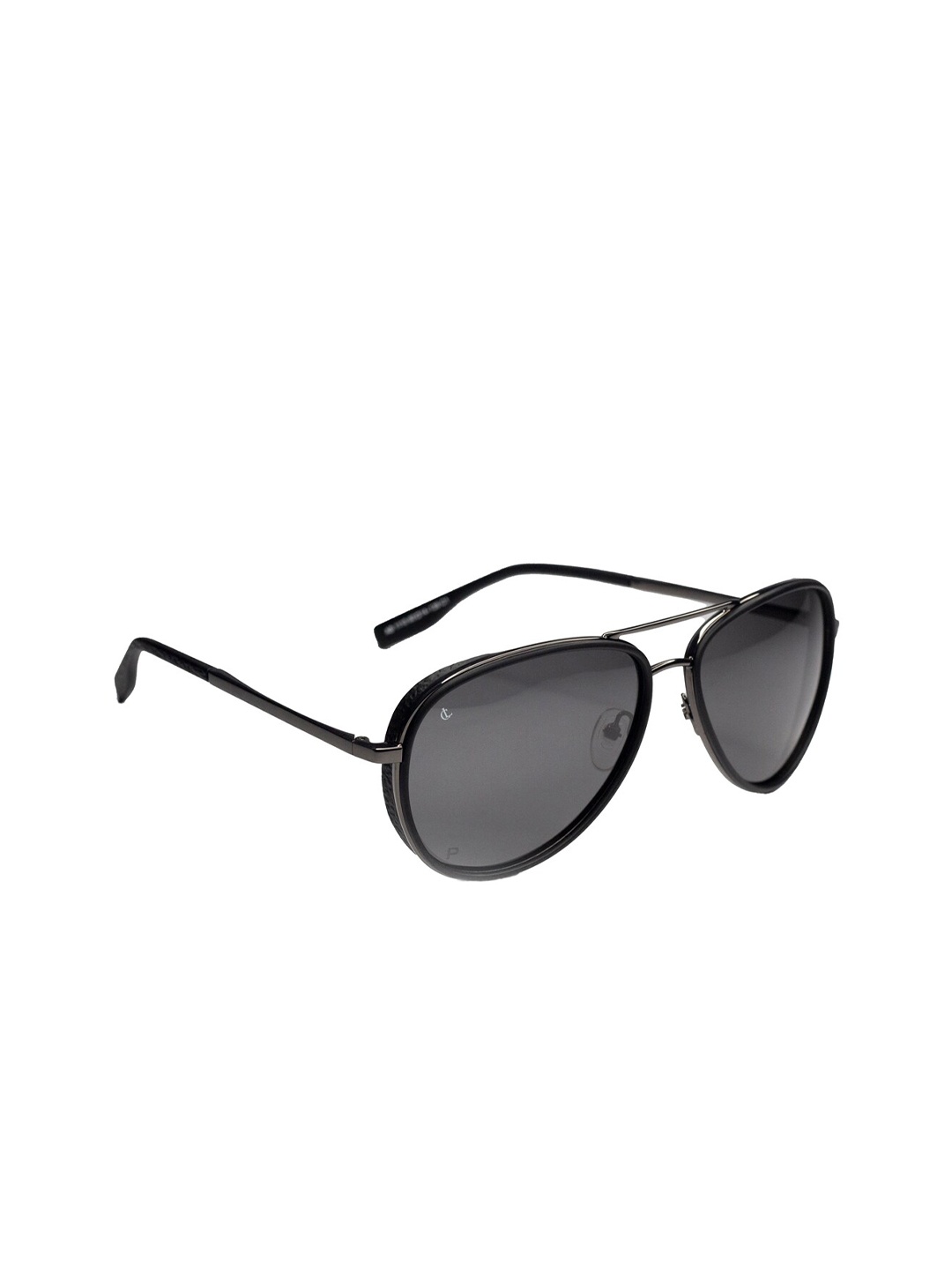 

CHARLES LONDON Unisex Grey Lens & Gunmetal-Toned Aviator Sunglasses with UV Protected Lens