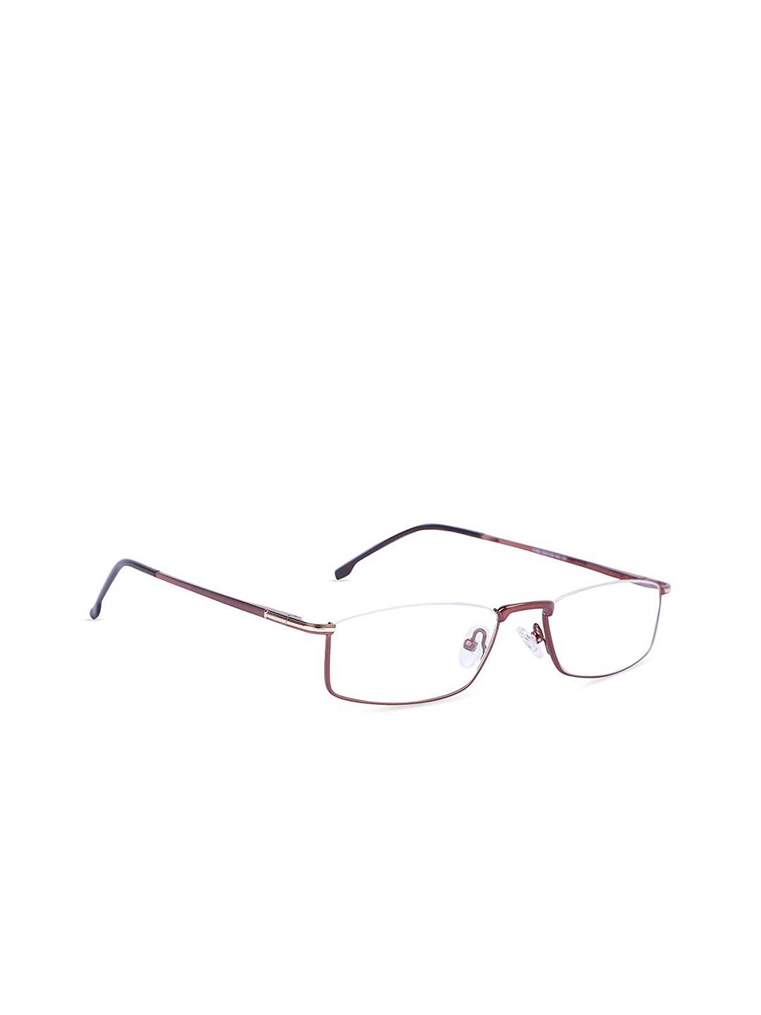 

MARC LOUIS Unisex Brown Half Rim Rectangle Frames MLV183-C4 FR
