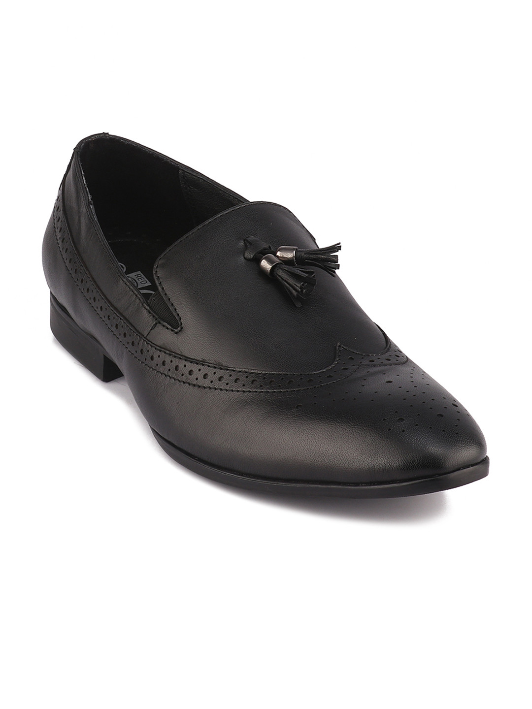 

Red Chief Men Black Solid Leather Formal Loafers