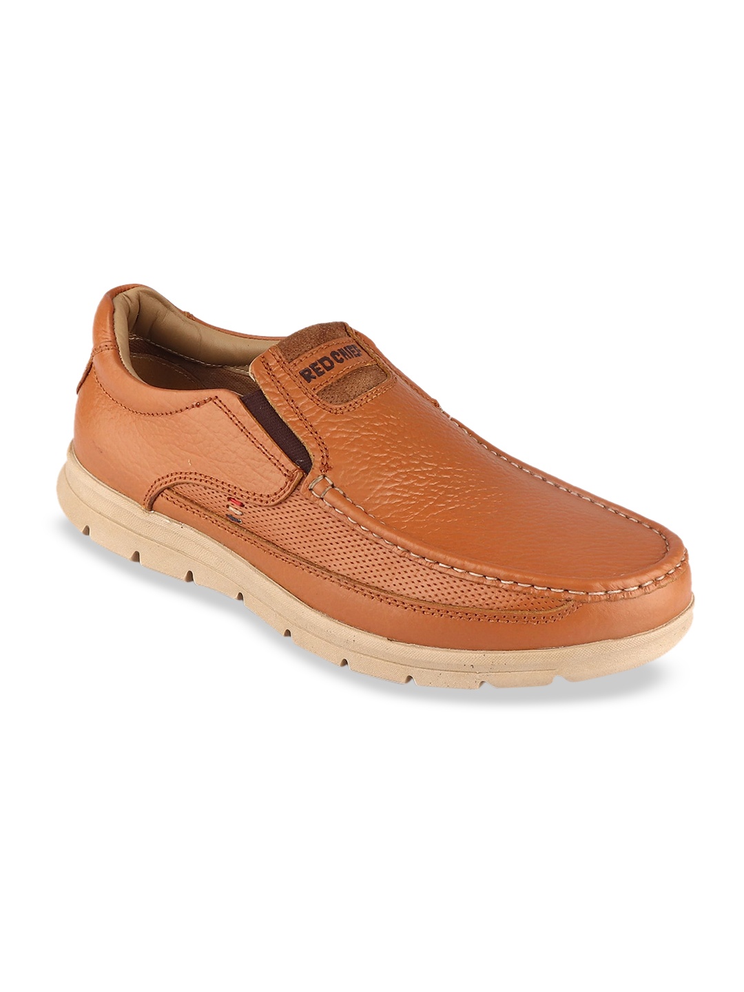 

Red Chief Men Tan Textured Leather Loafers