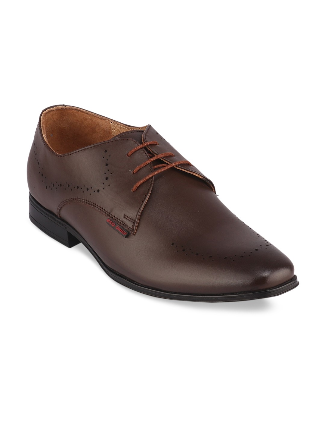 

Red Chief Men Brown Solid Leather Formal Derbys