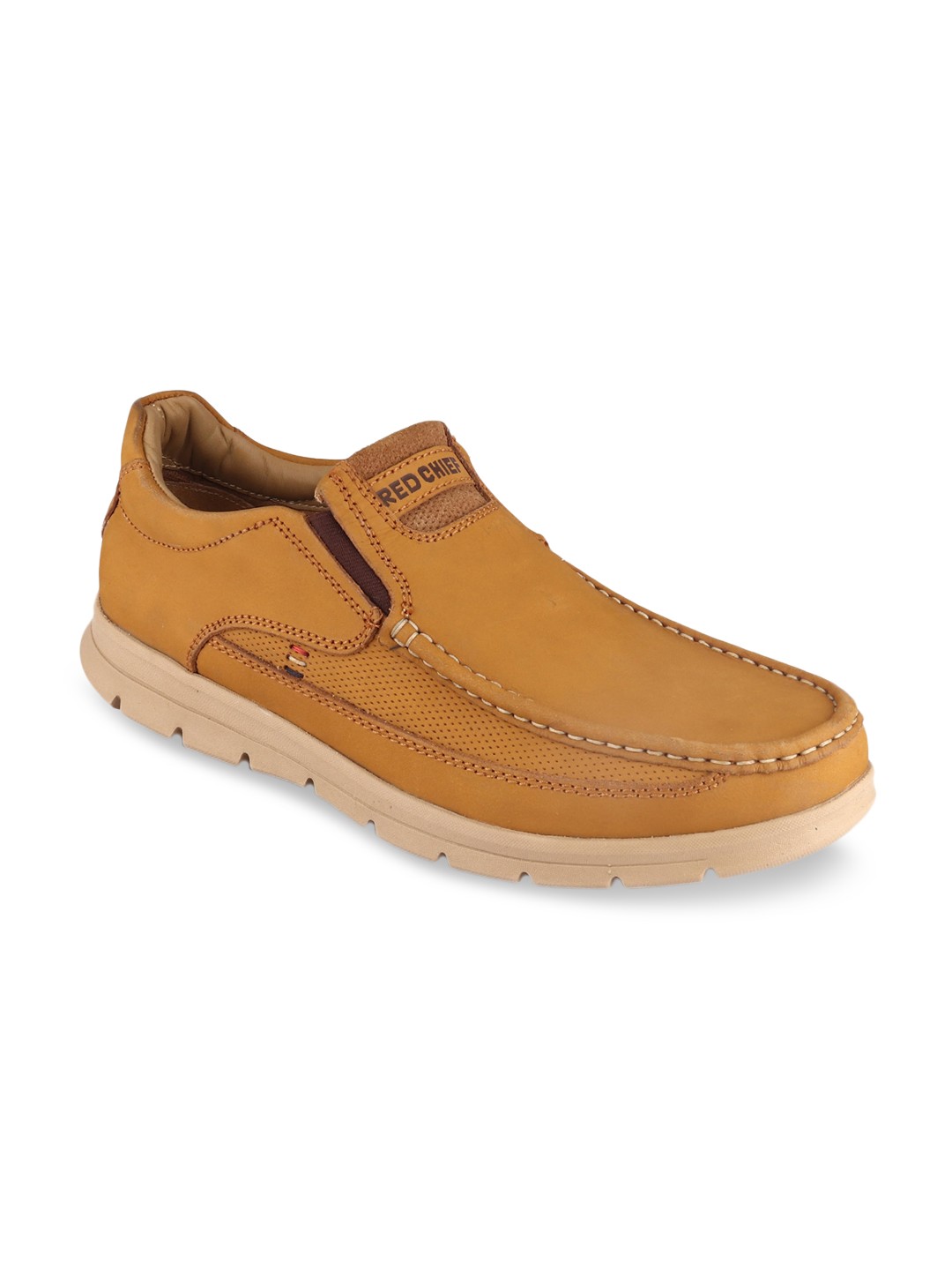 

Red Chief Men Rust Leather Slip-On Sneakers