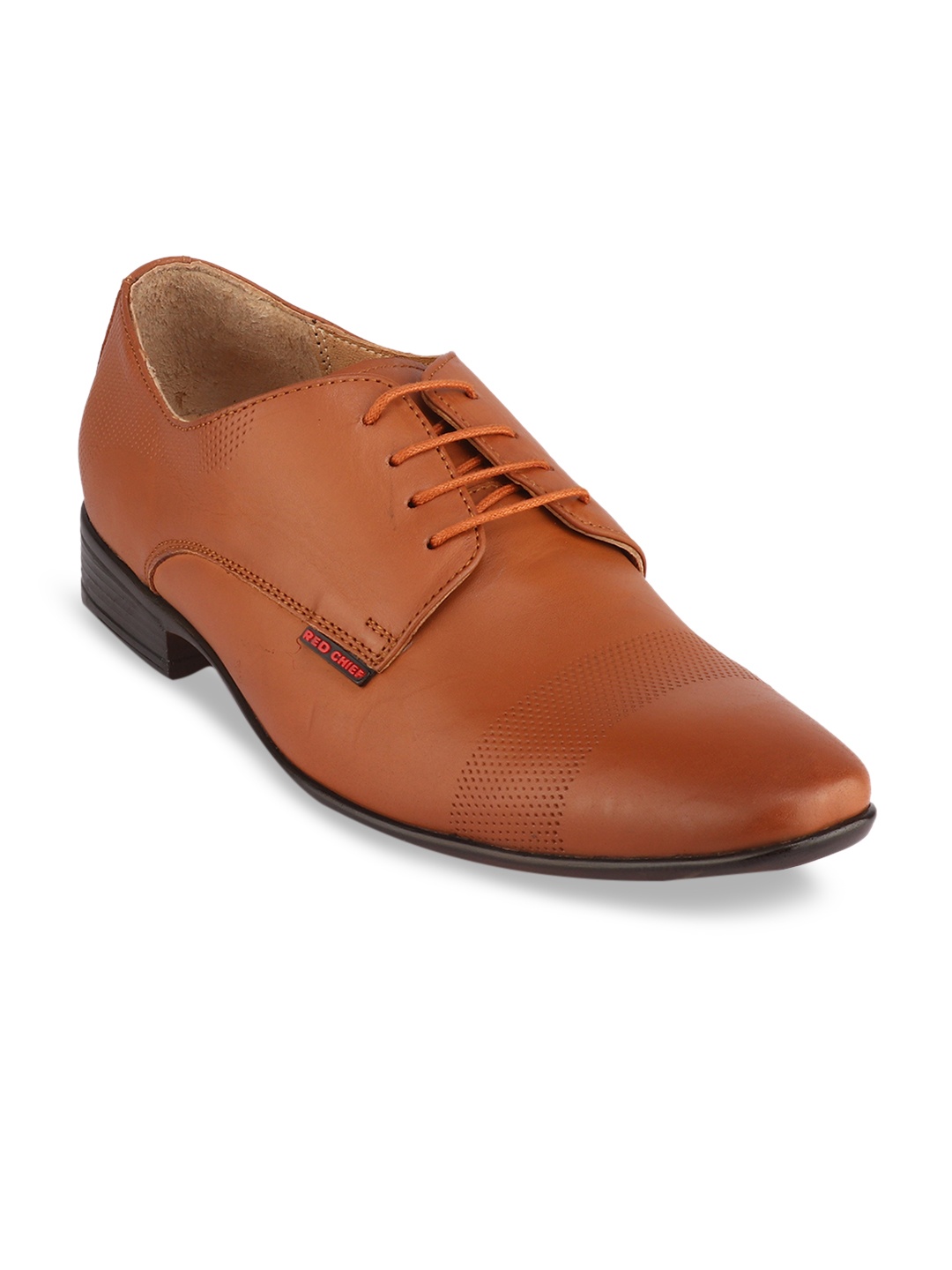 

Red Chief Men Tan Brown Solid Leather Formal Derbys