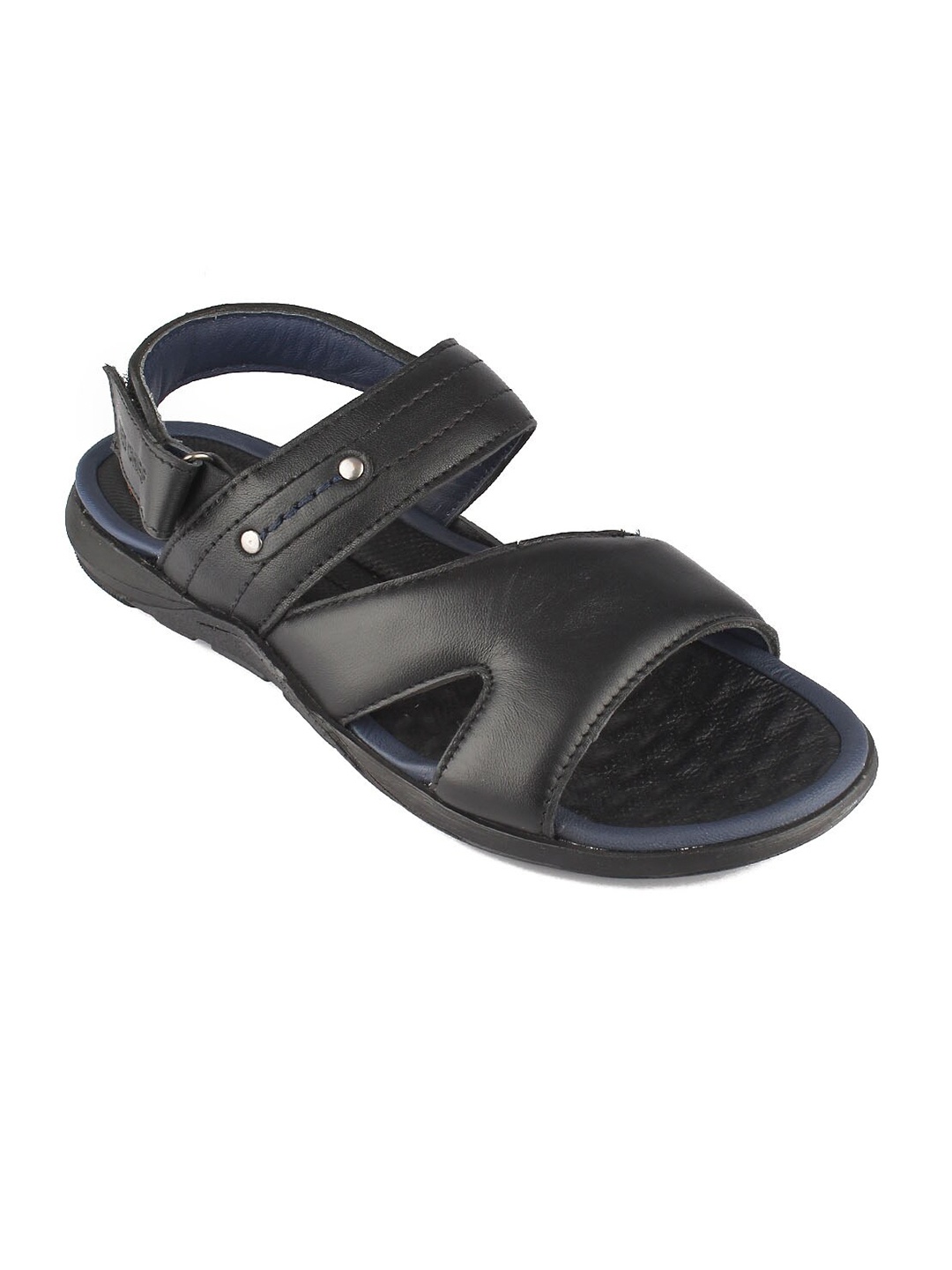 

Red Chief Men Black Leather Comfort Sandals