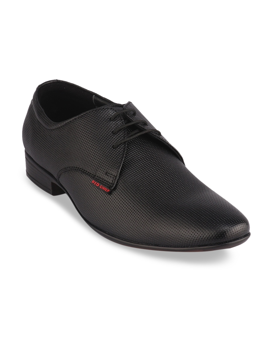 

Red Chief Men Black Textured Leather Formal Derbys