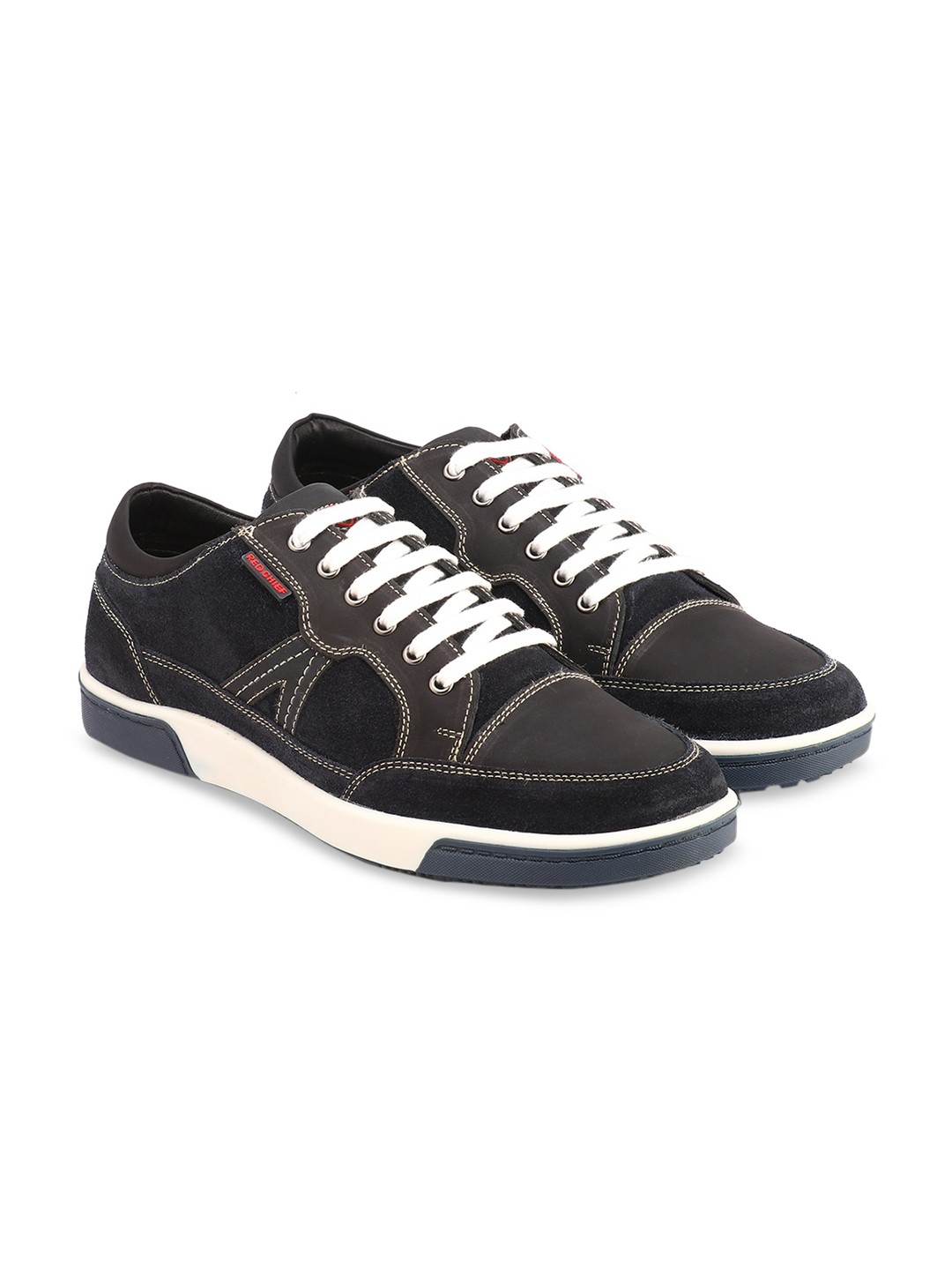 

Red Chief Men Navy Blue Colourblocked Leather Sneakers