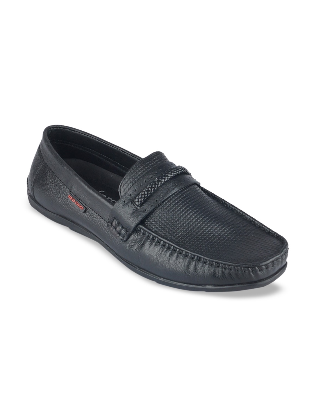 

Red Chief Men Black Leather Formal Loafers