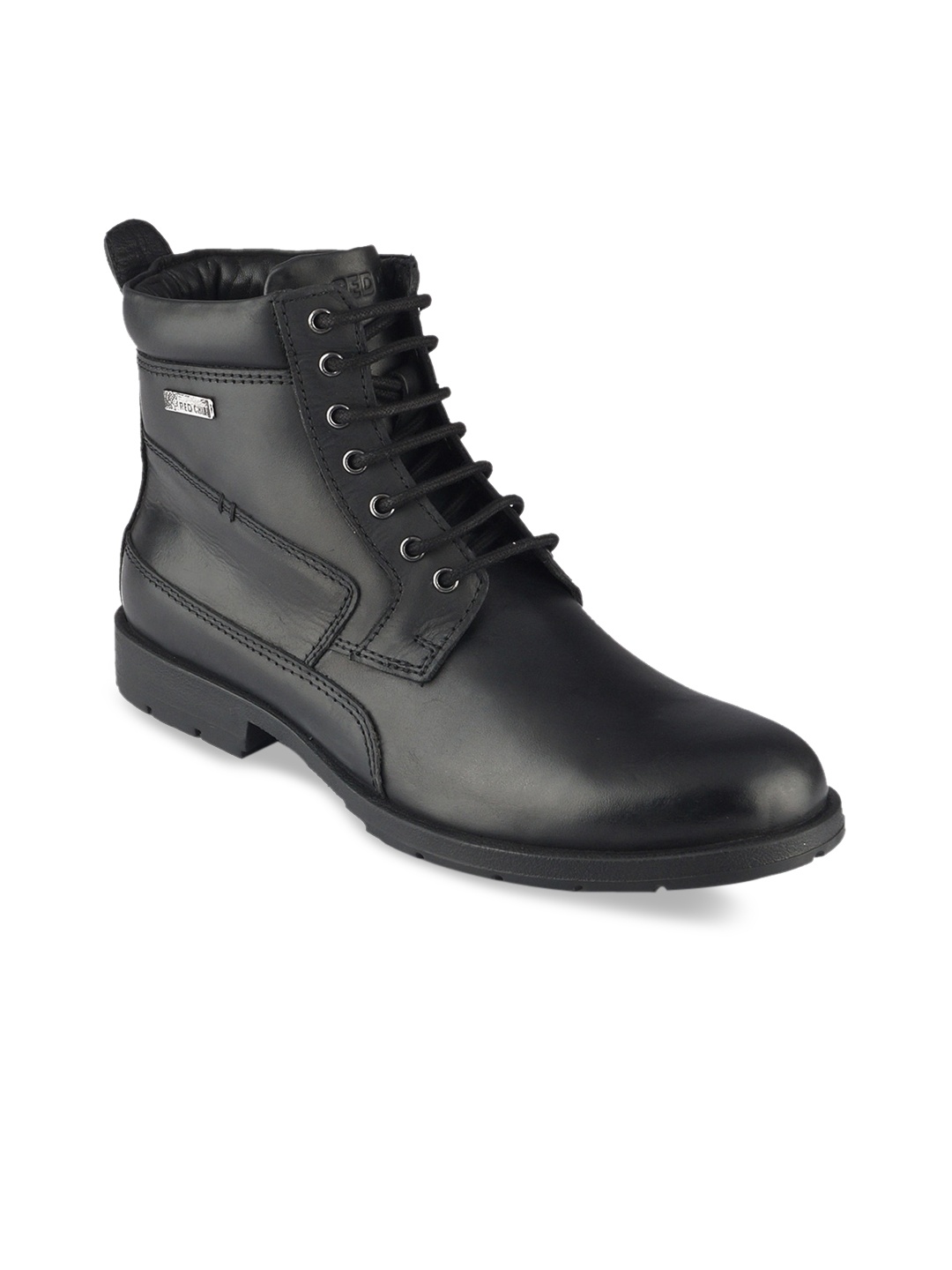 

Red Chief Men Black Leather Flat Boots