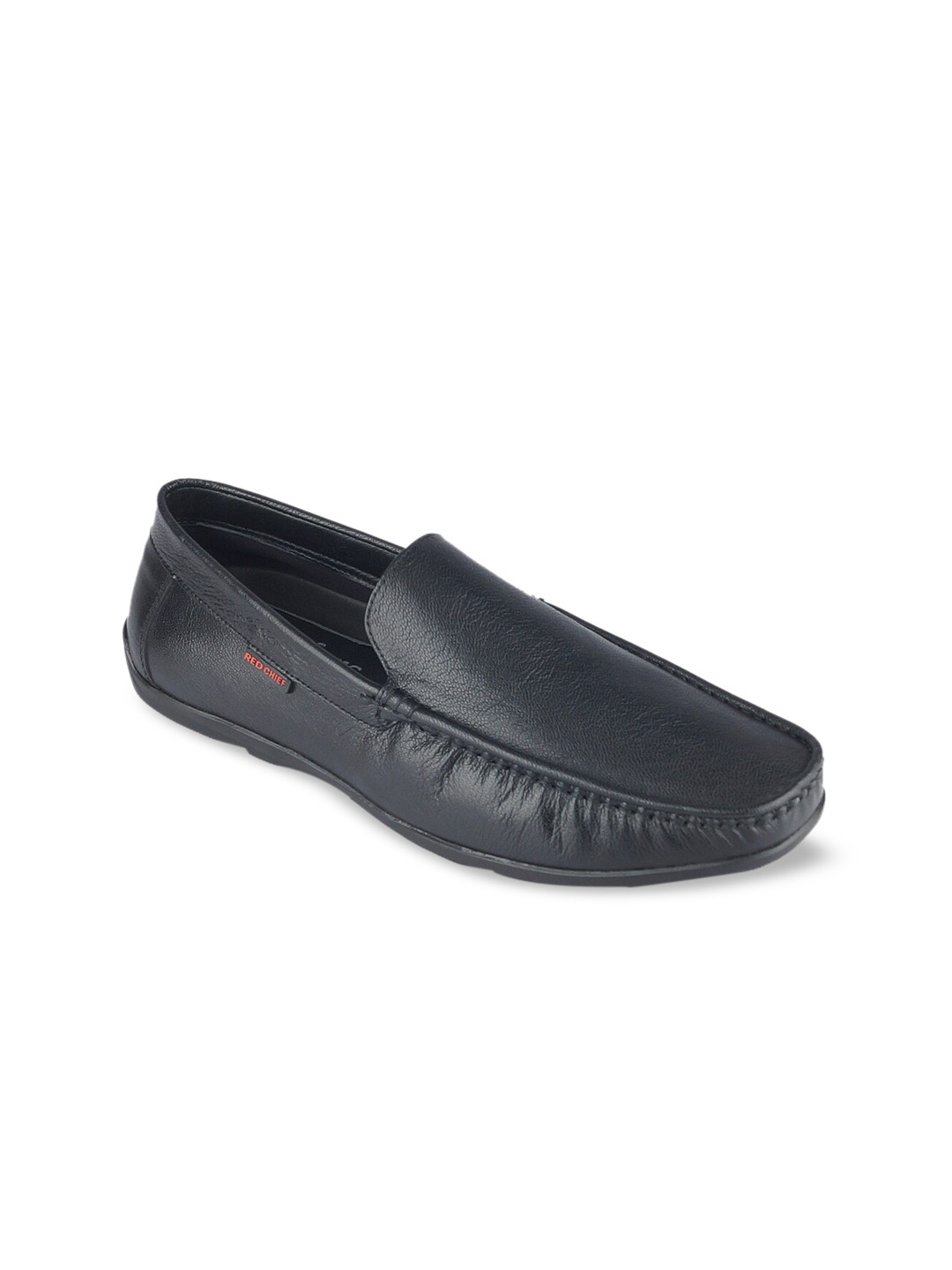 

Red Chief Men Black Solid Leather Formal Loafers