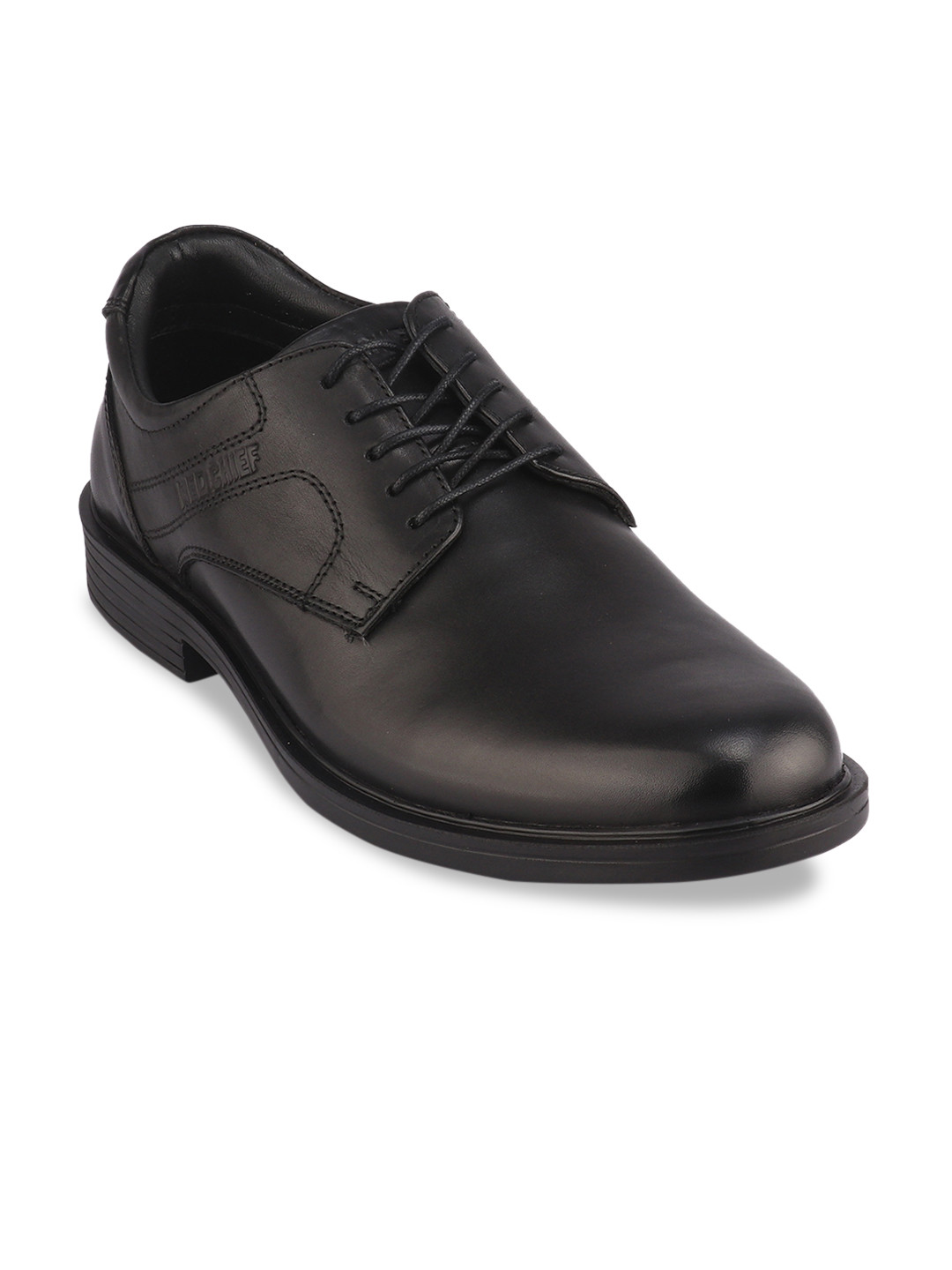 

Red Chief Men Black Leather Formal Derbys Shoes