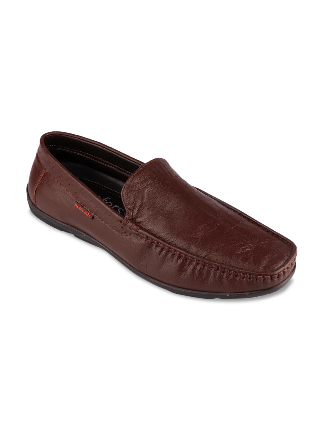 

Red Chief Men Brown Solid Leather Formal Loafers