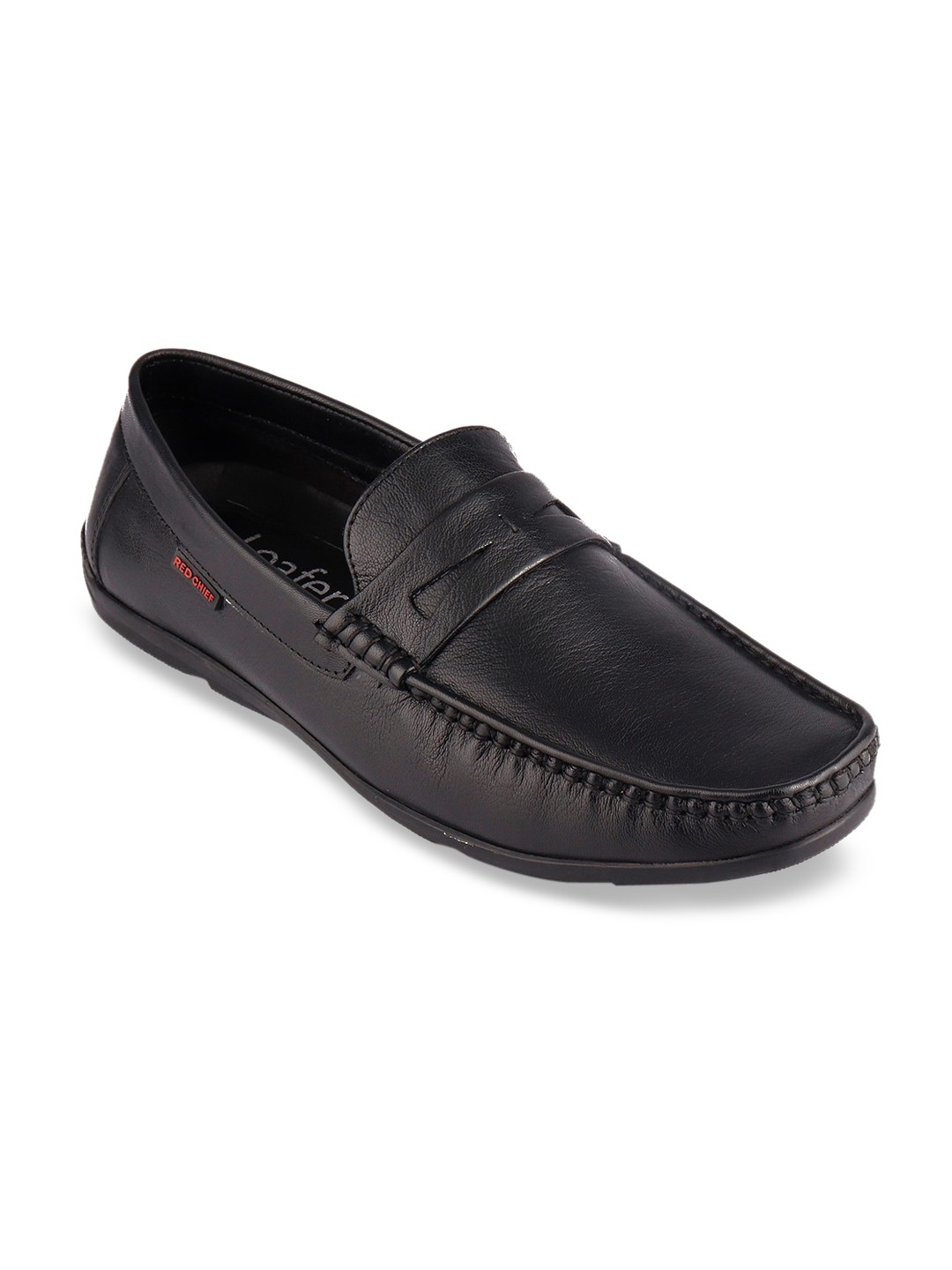 

Red Chief Men Black Leather Formal Loafers