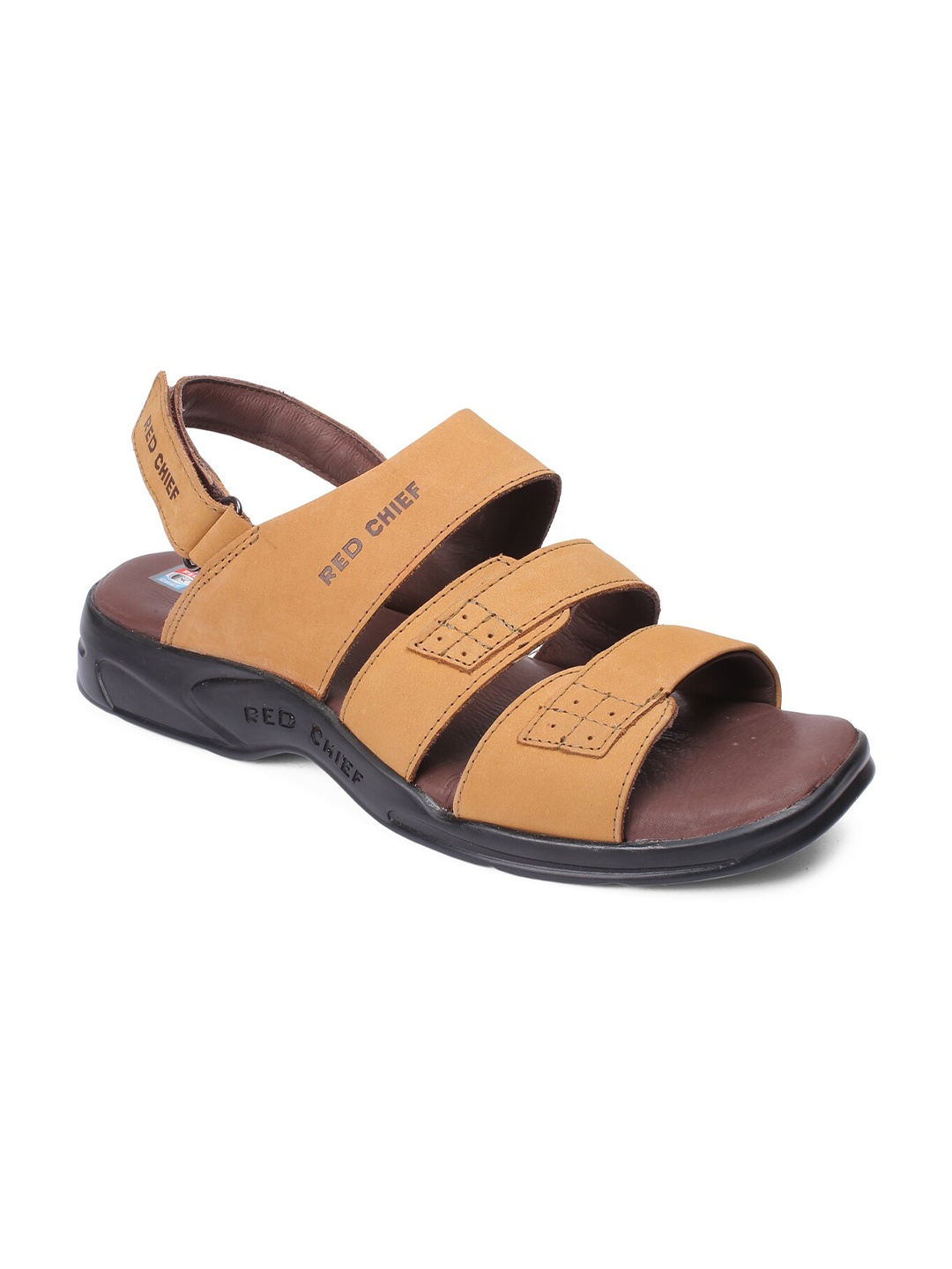 

Red Chief Men Brown Leather Comfort Sandals