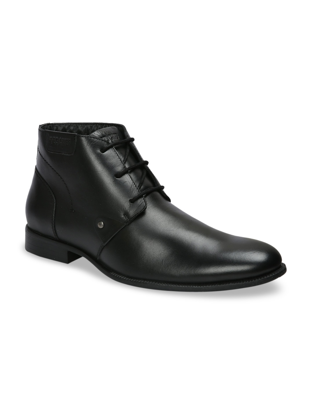 

Red Chief Men Black Solid Leather Formal Boots