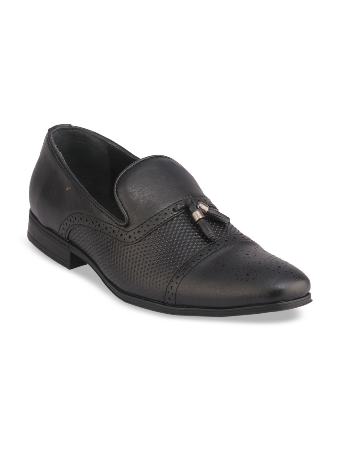 

Red Chief Men Black Textured Leather Formal Loafers