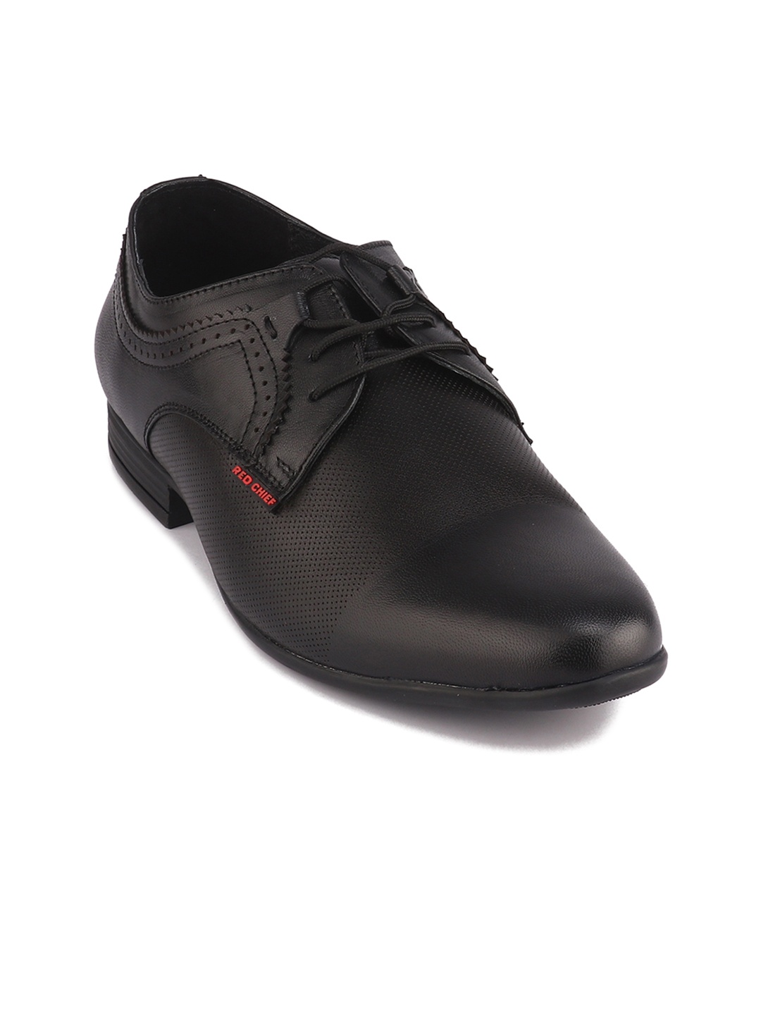 

Red Chief Men Black Leather Formal Derbys