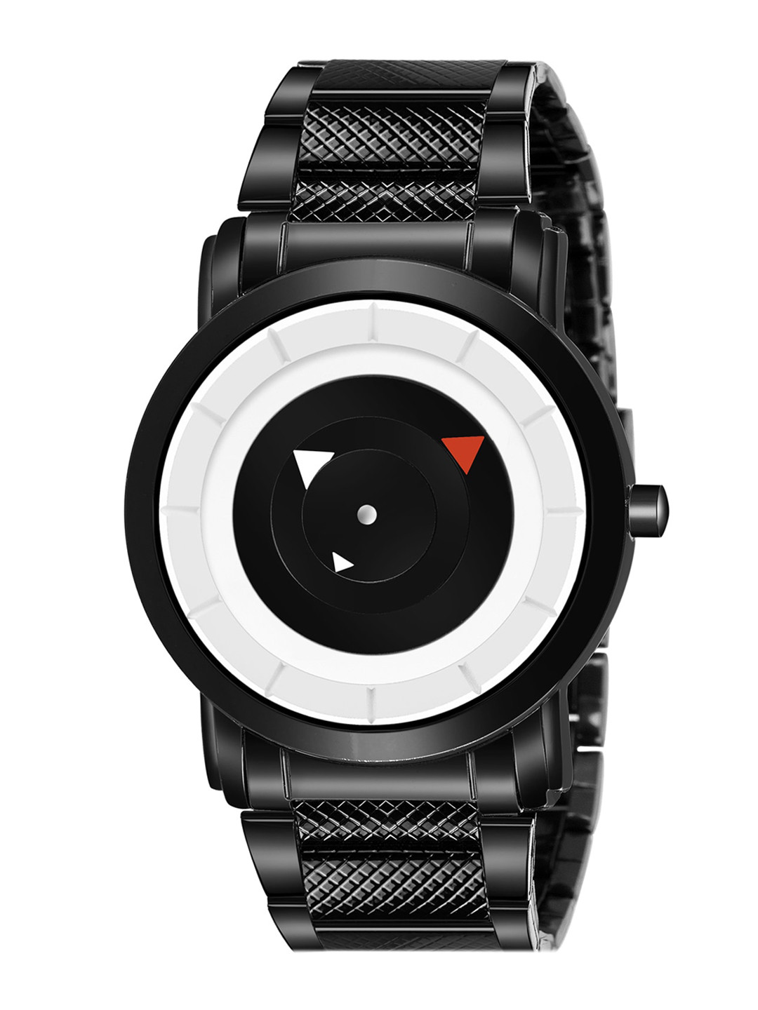 

PERCLUTION ENTERPRISE Men White Dial & Black Stainless Steel Bracelet Style Straps Digital Watch