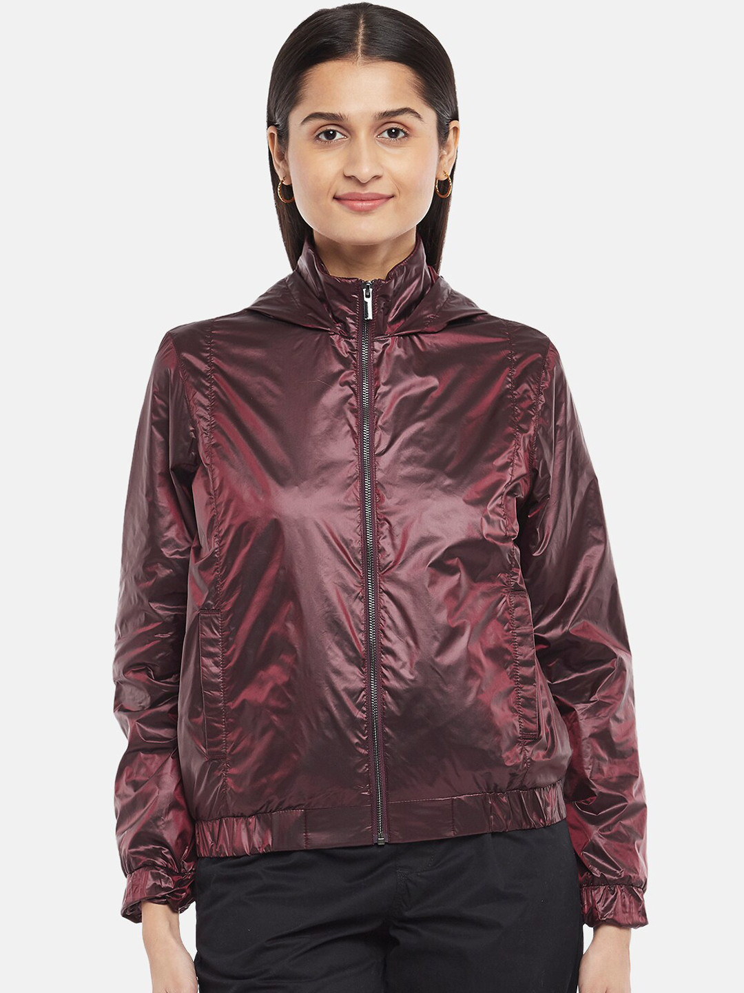 

Honey by Pantaloons Women Red Floral Longline Tailored Jacket