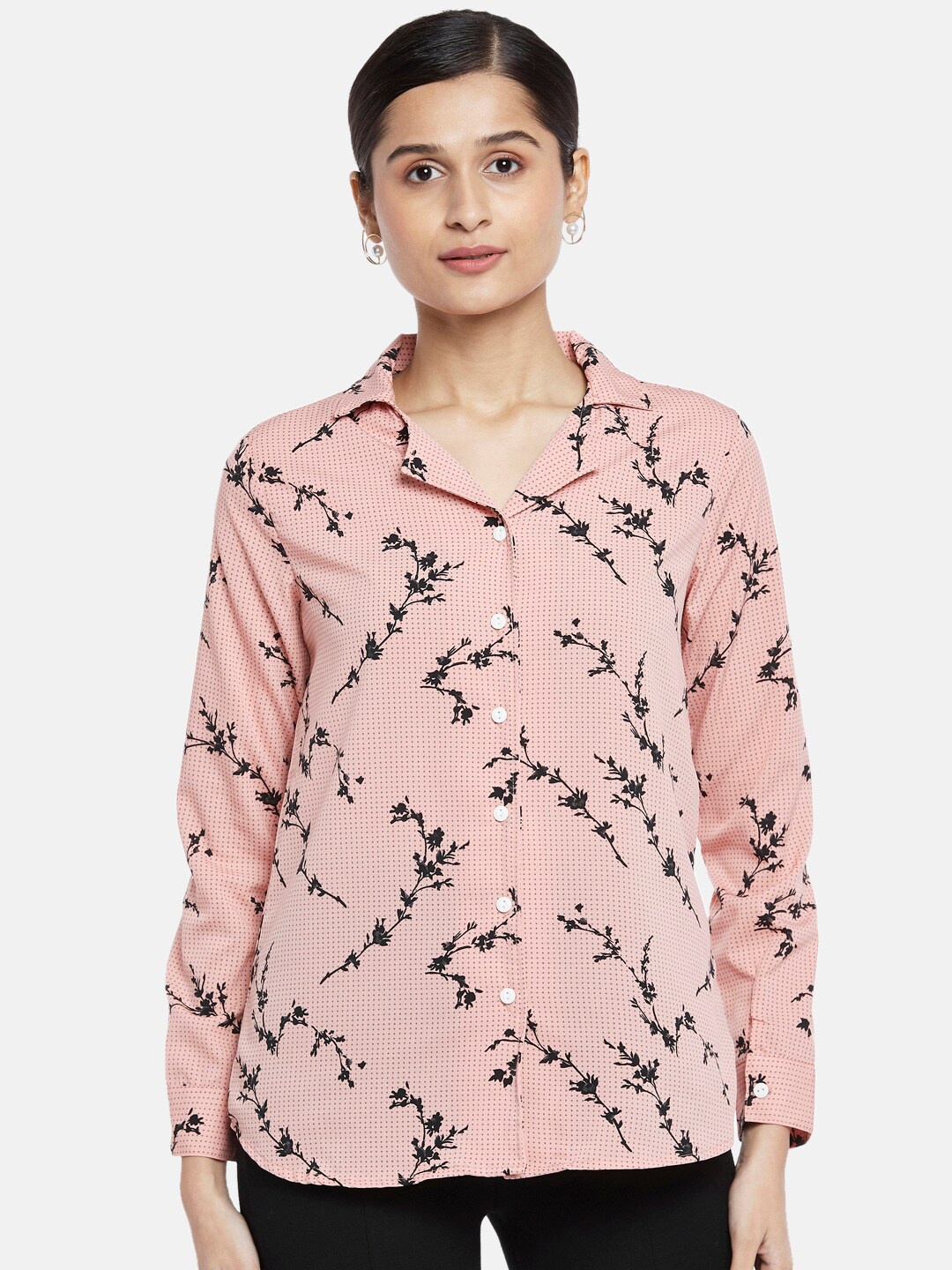 

Annabelle by Pantaloons Women Pink Floral Printed Formal Shirt
