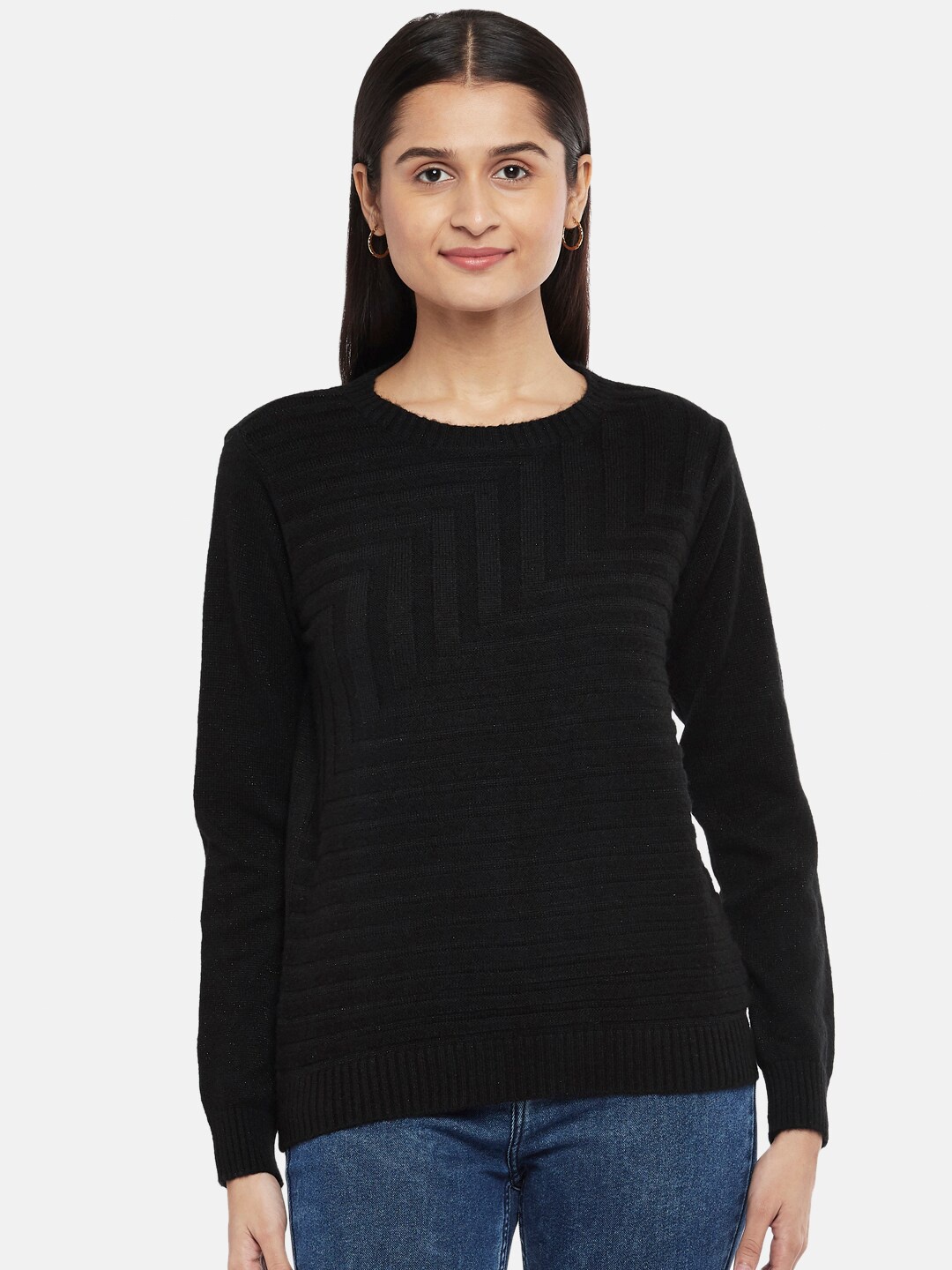 

People Women Black Woolen Pullover