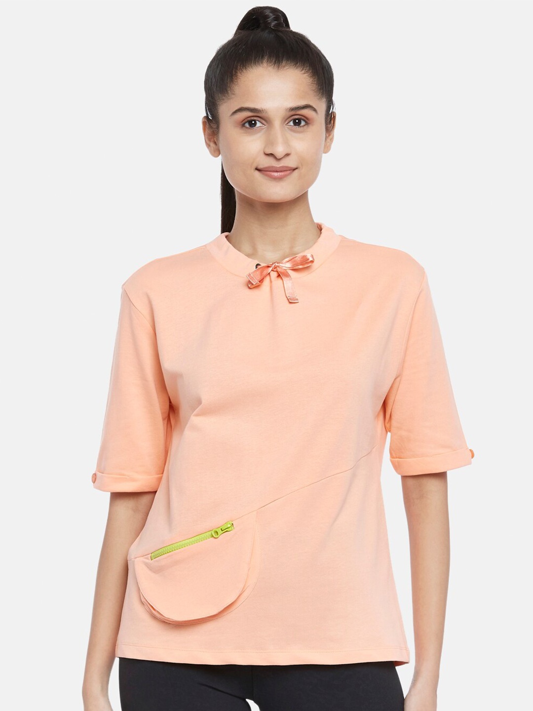 

Ajile by Pantaloons Women Coral Solid Sweatshirt