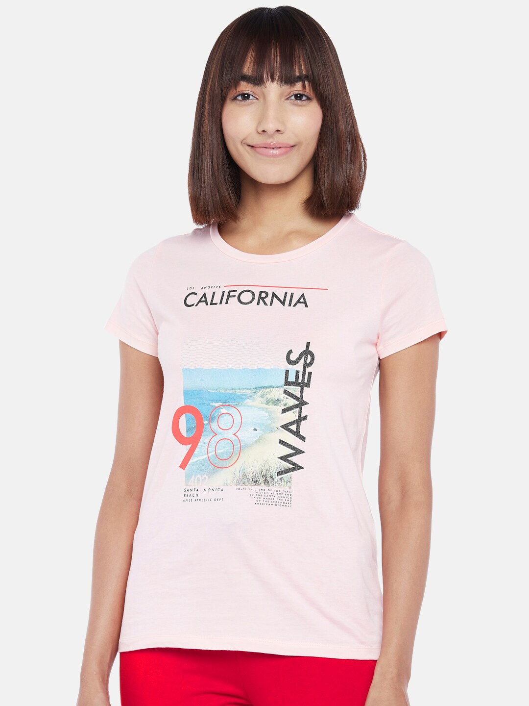 

Ajile by Pantaloons Pink Printed Top