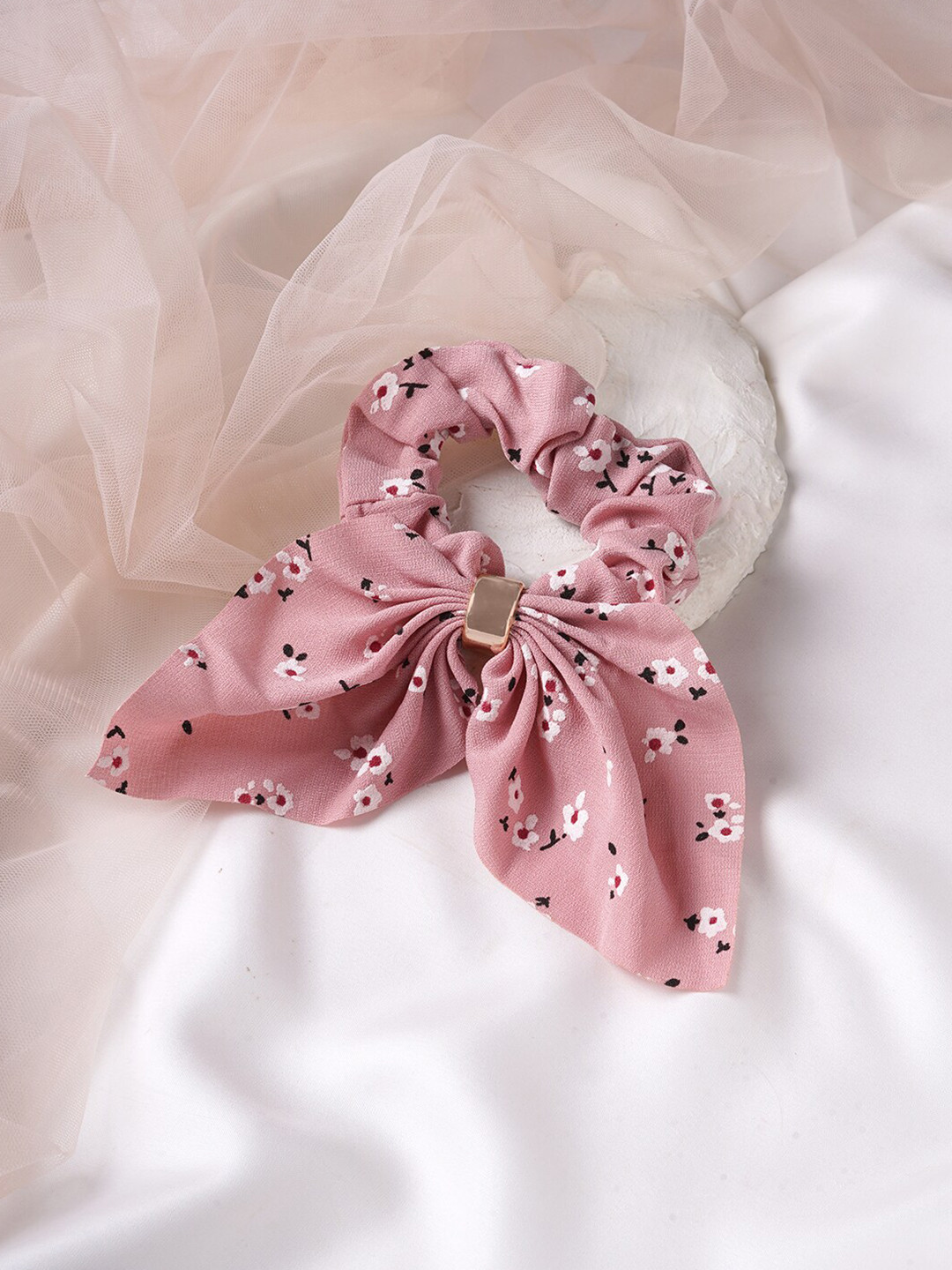 

BEWITCHED Women Pink & White Floral Printed Scrunchies