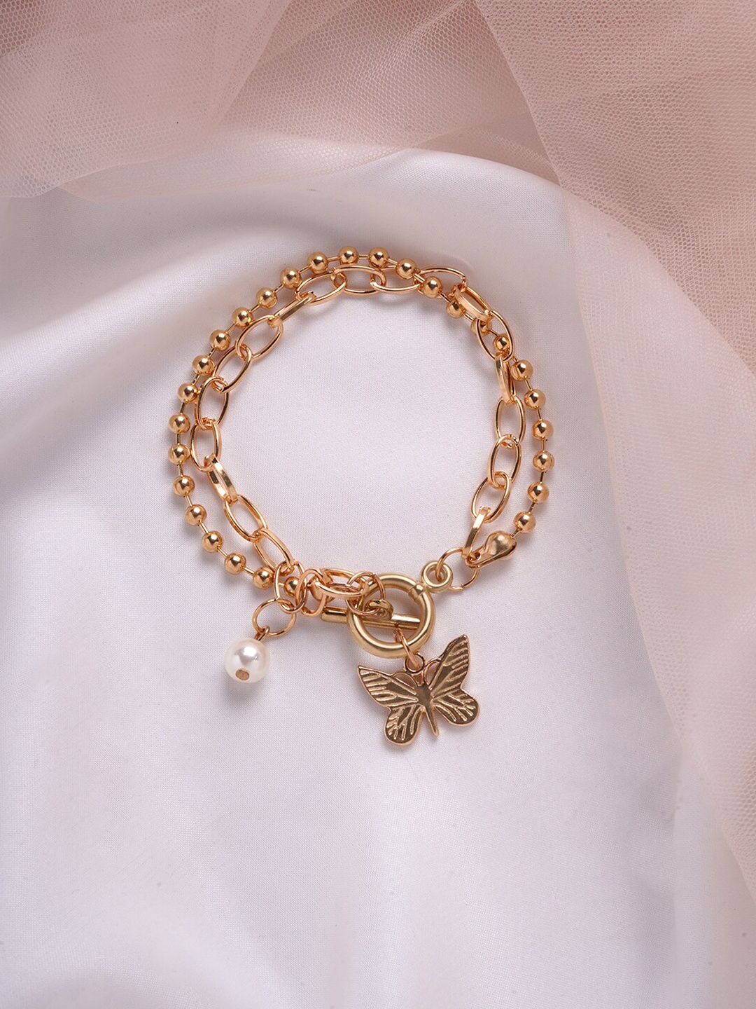 

BEWITCHED Women Gold-Toned & White Armlet Bracelet