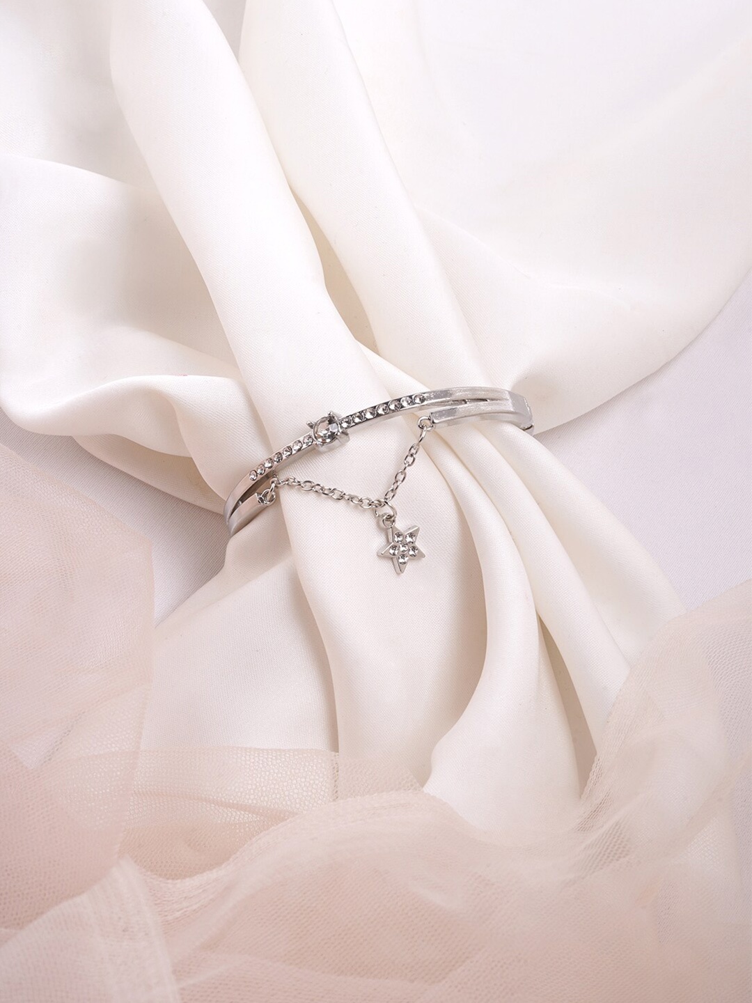 

BEWITCHED Women Silver-Toned Bangle-Style Bracelet
