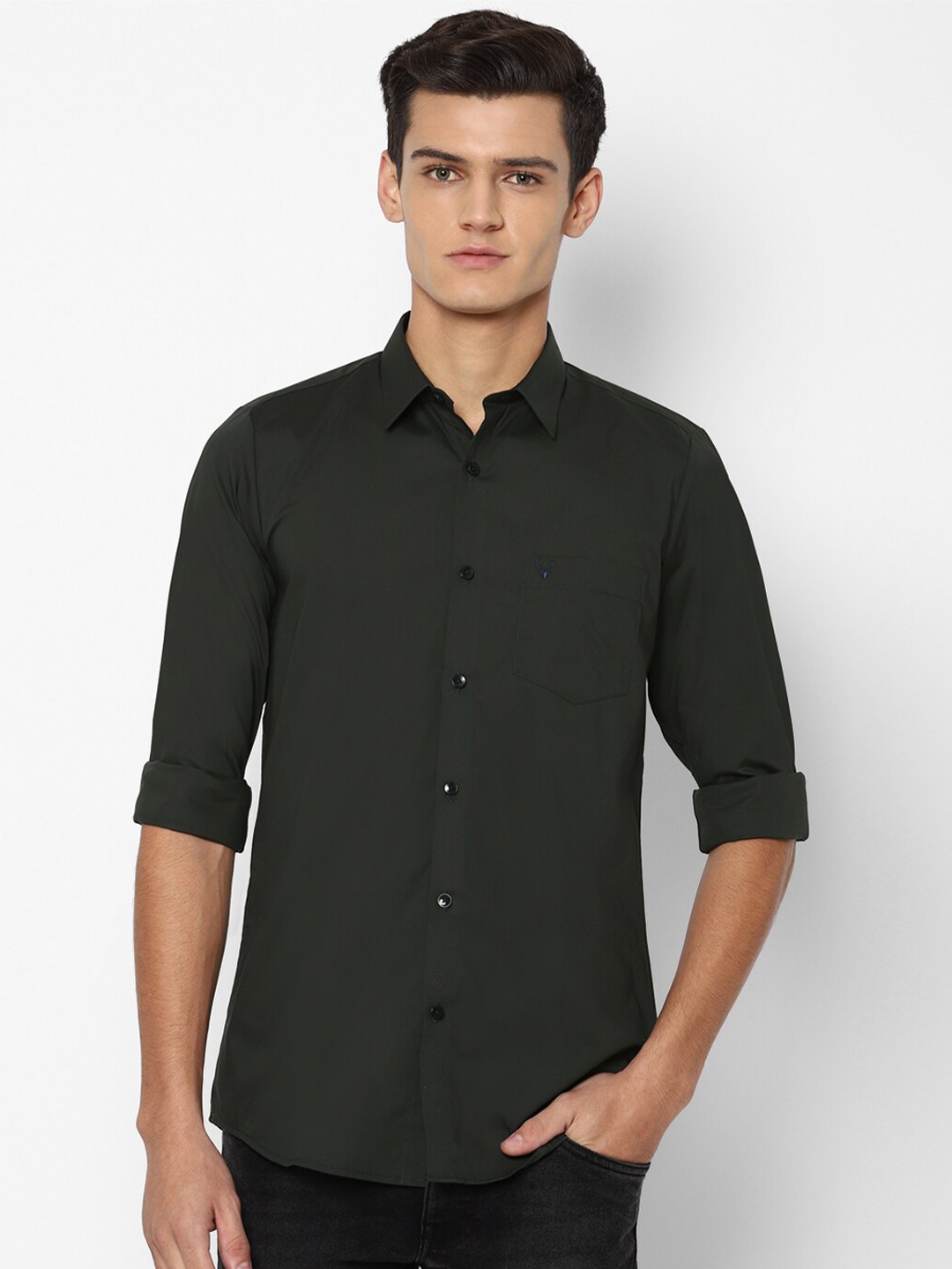 

Allen Solly Men Green Slim Fit Casual Shirt