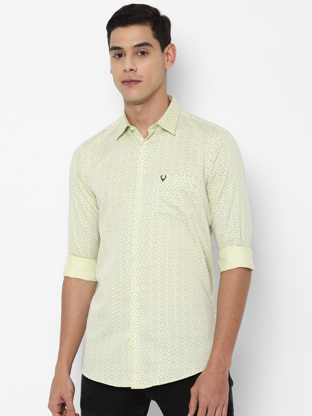 

Allen Solly Men Yellow Slim Fit Printed Casual Shirt