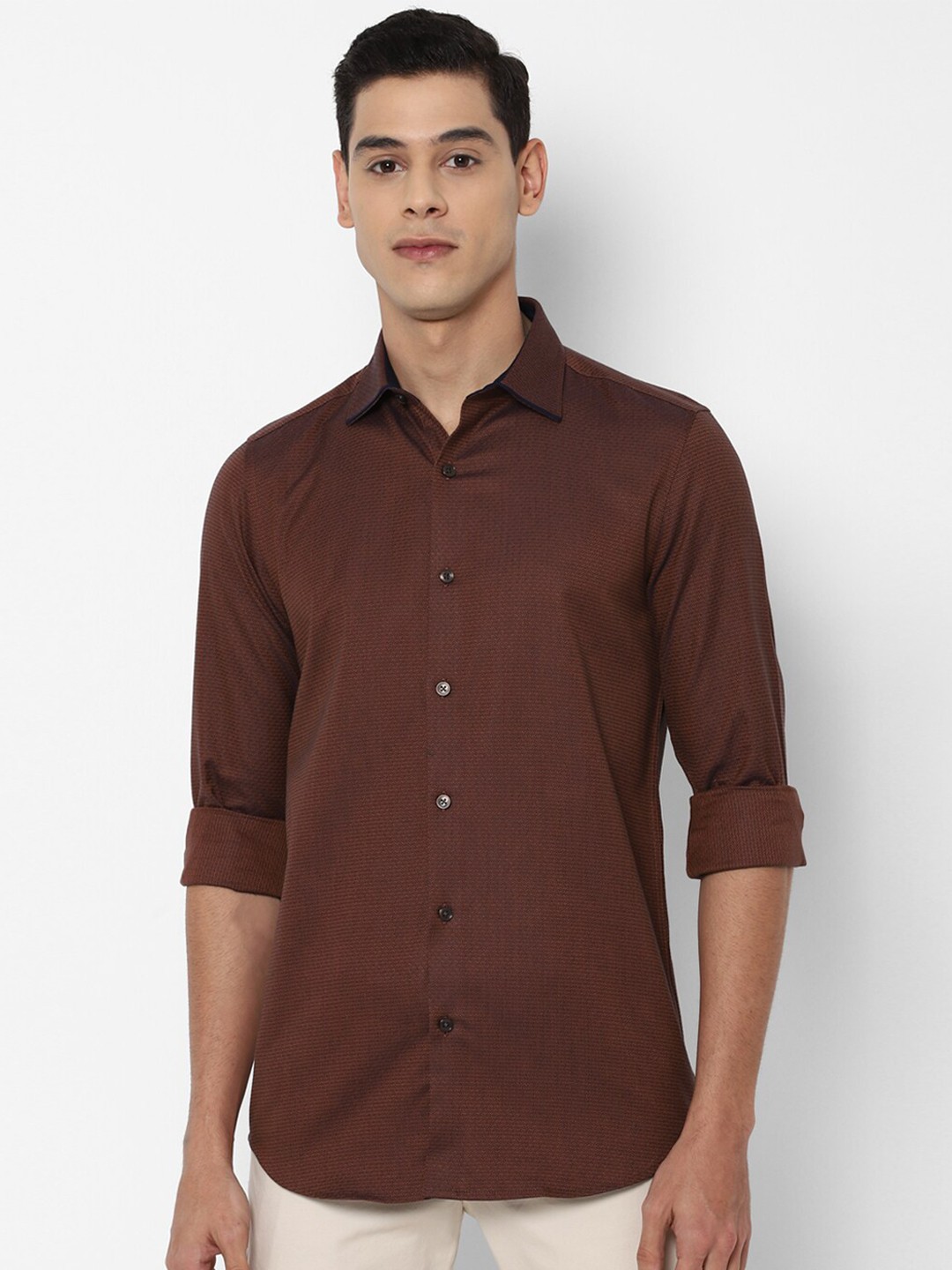 

Allen Solly Men Maroon Slim Fit Casual Shirt