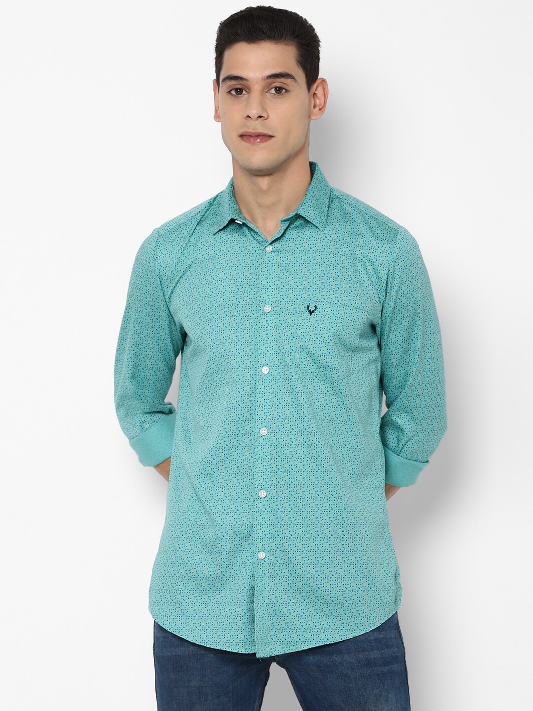 

Allen Solly Men Blue Slim Fit Printed Casual Shirt
