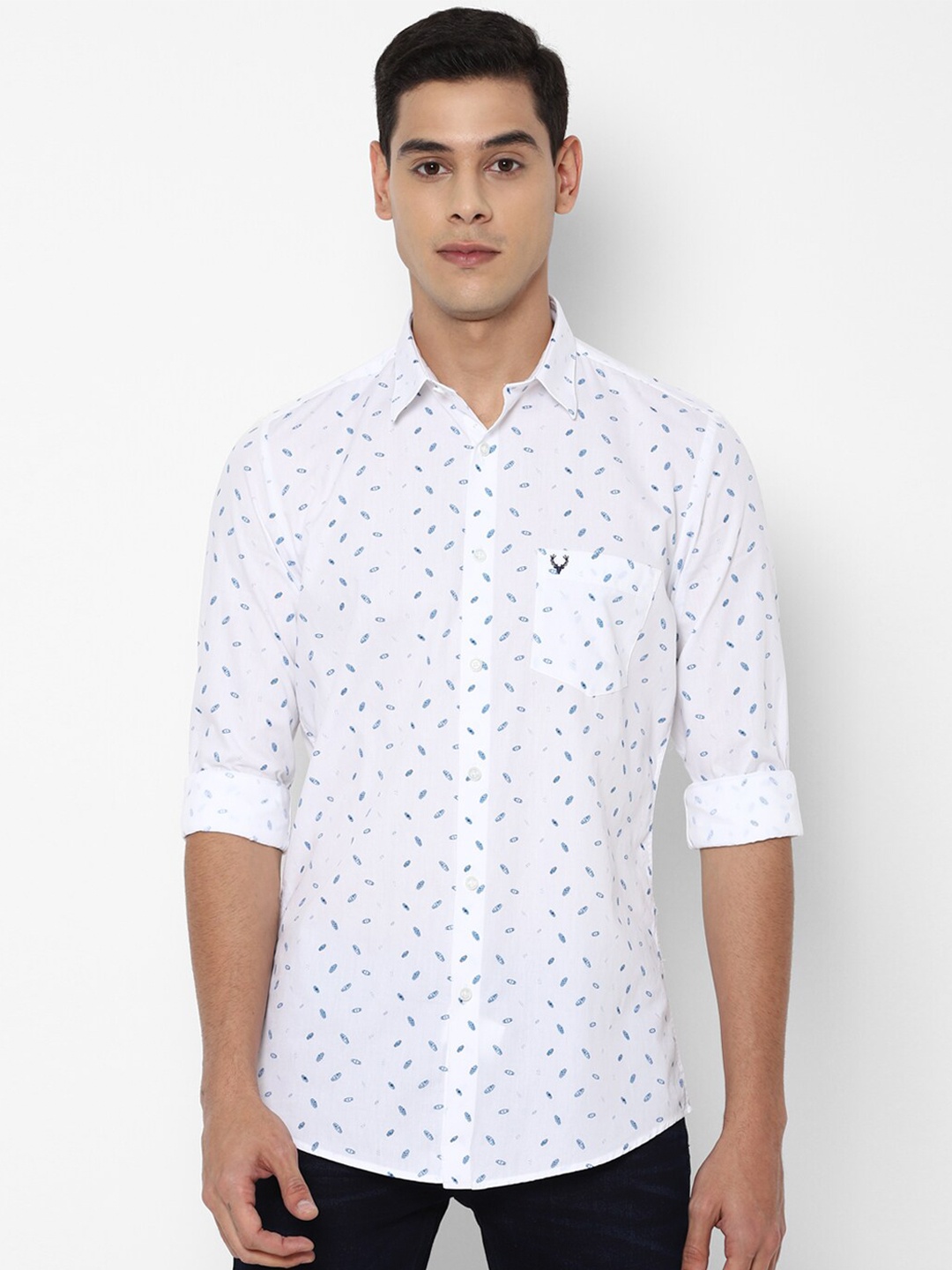 

Allen Solly Men White Slim Fit Floral Printed Casual Shirt