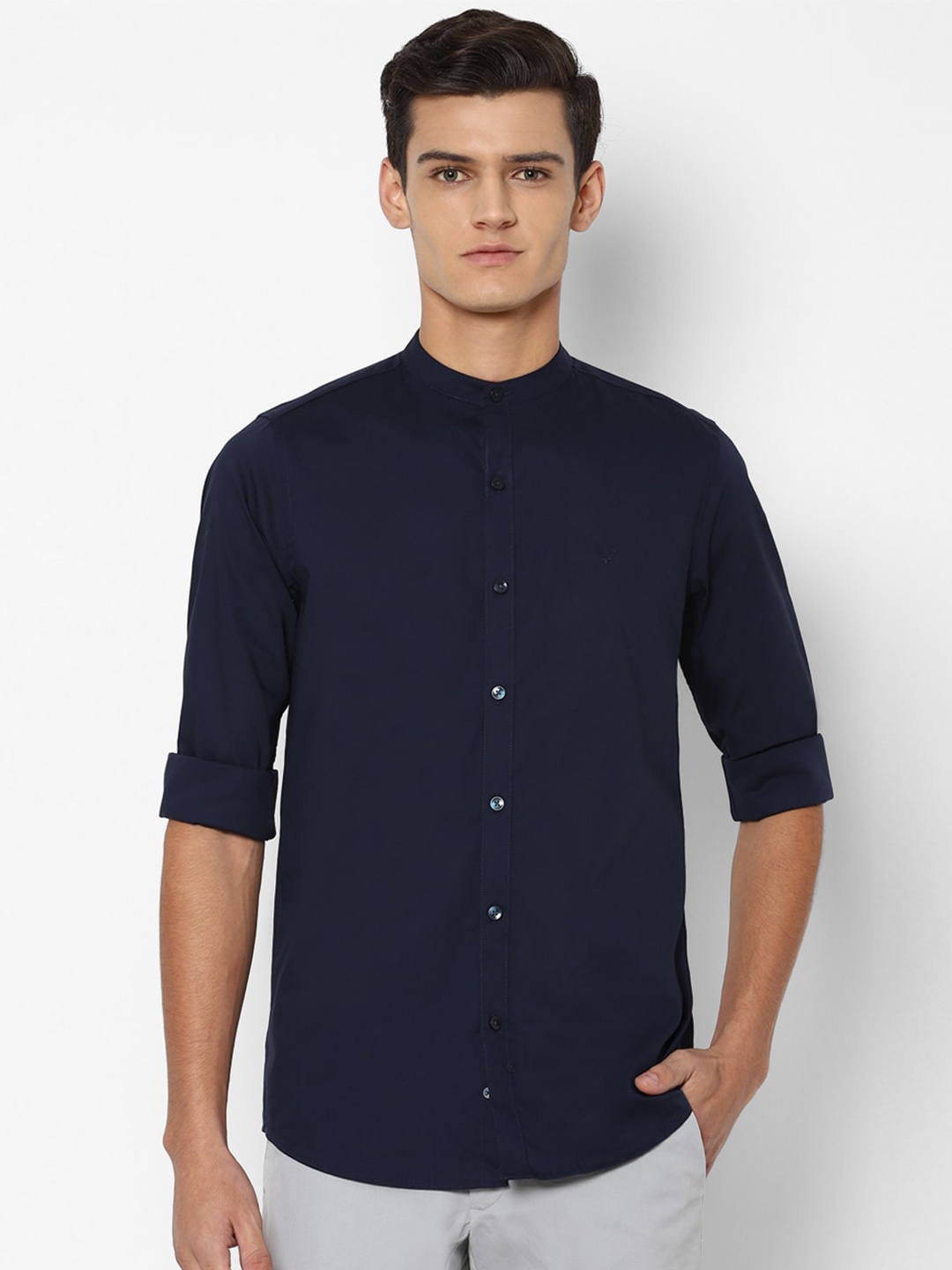 

Allen Solly Men Navy Blue Slim Fit Casual Shirt
