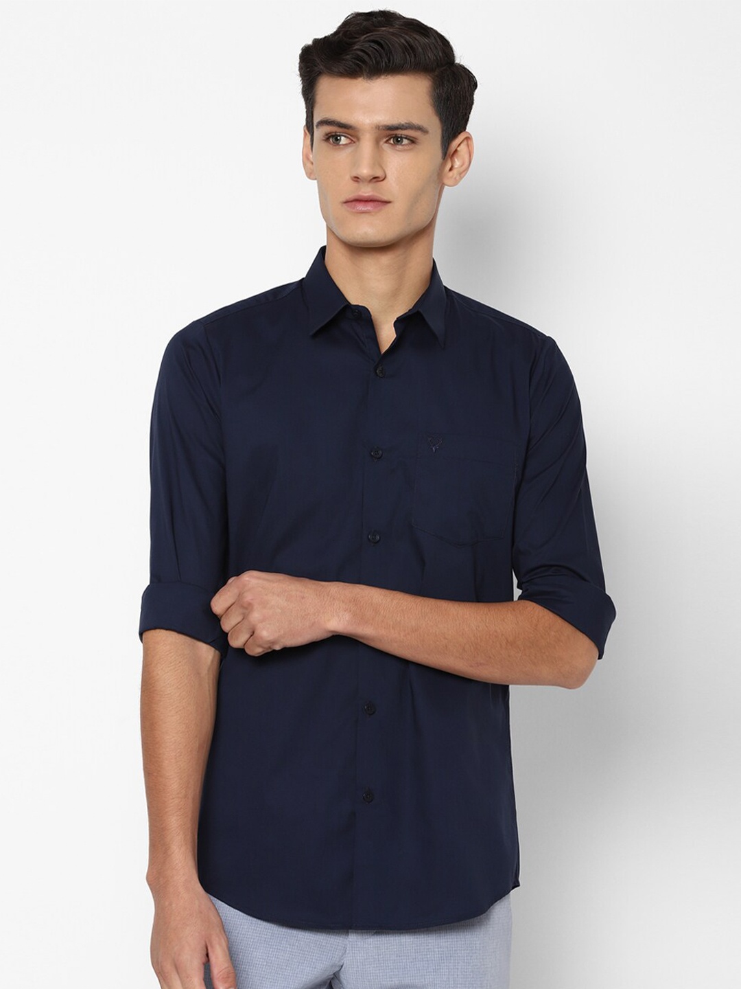 

Allen Solly Men Navy Blue Slim Fit Casual Shirt