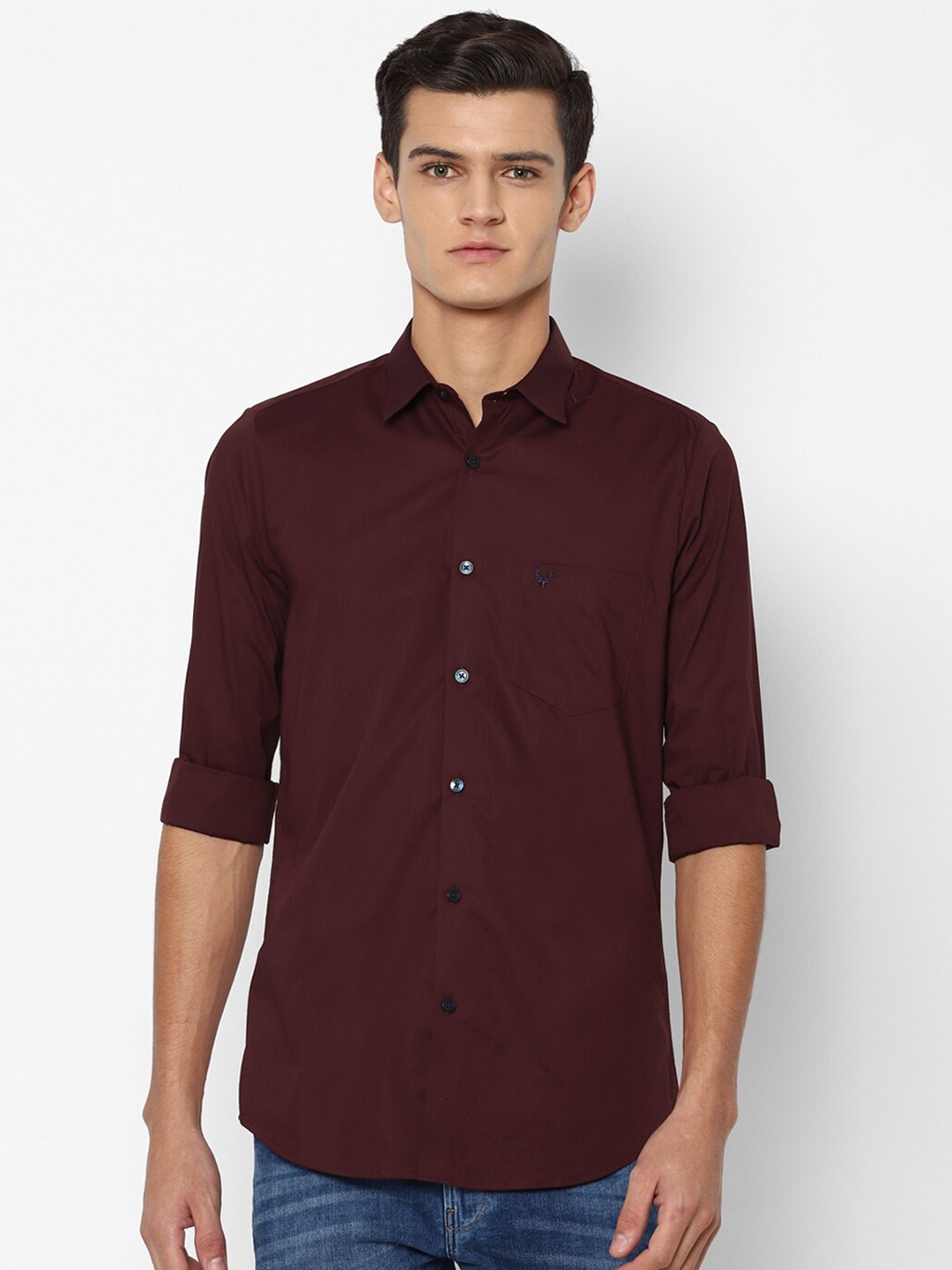 

Allen Solly Men Maroon Slim Fit Casual Shirt