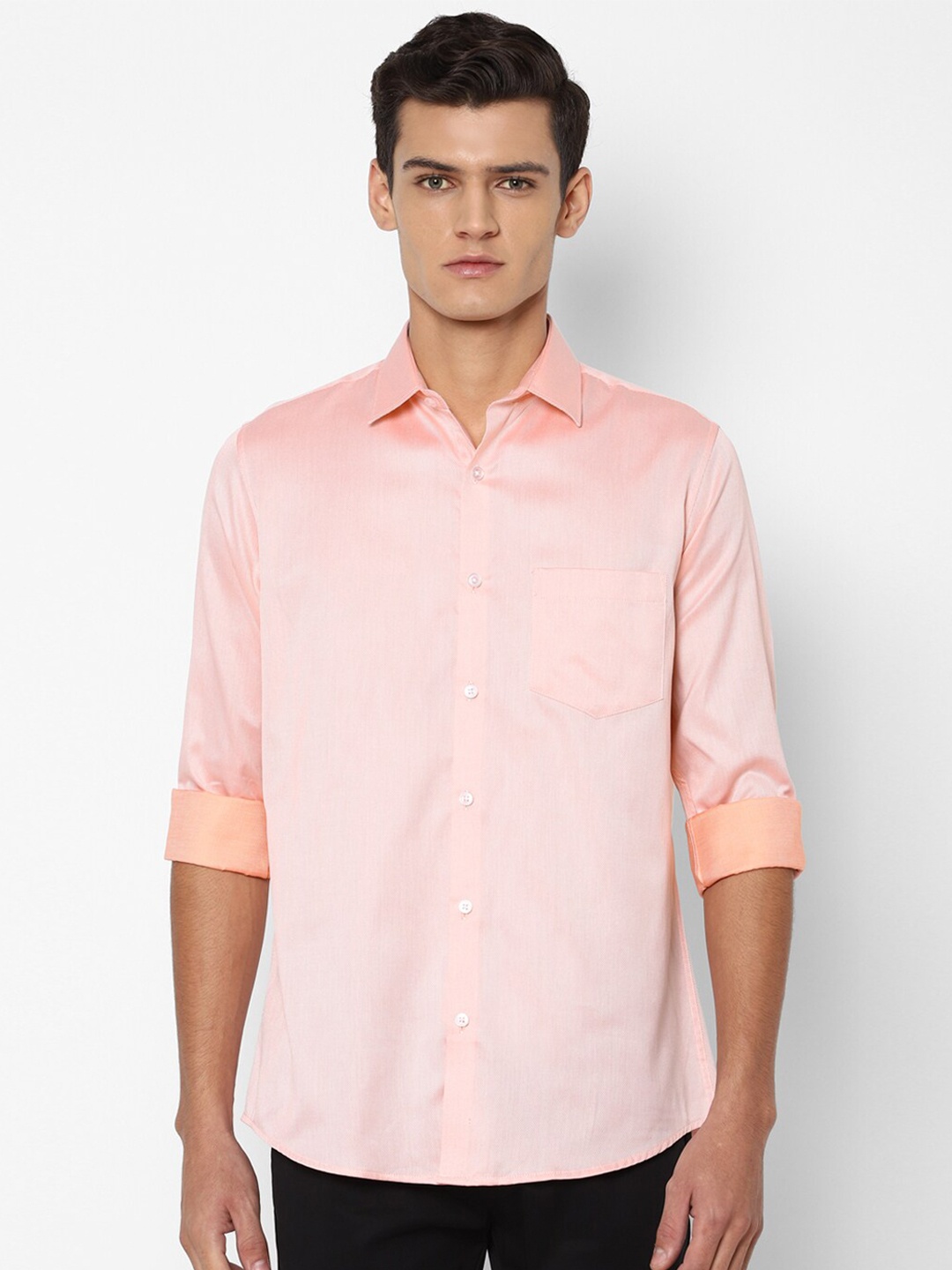 

Allen Solly Men Pink Slim Fit Casual Shirt