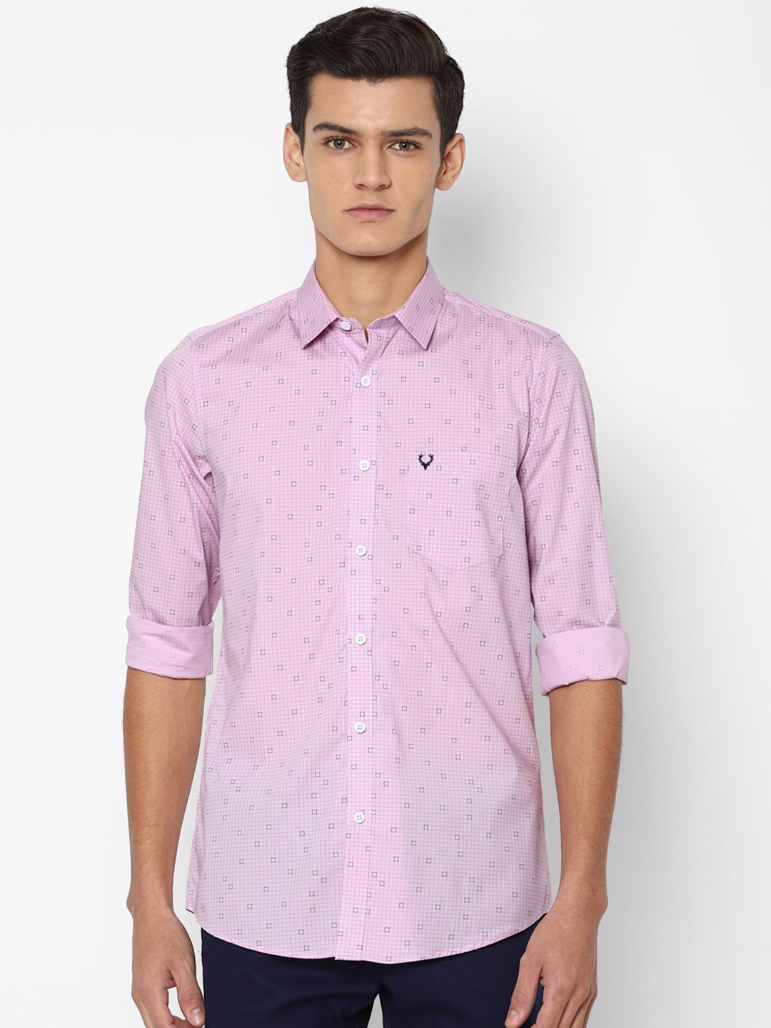 

Allen Solly Men Purple Slim Fit Printed Casual Shirt