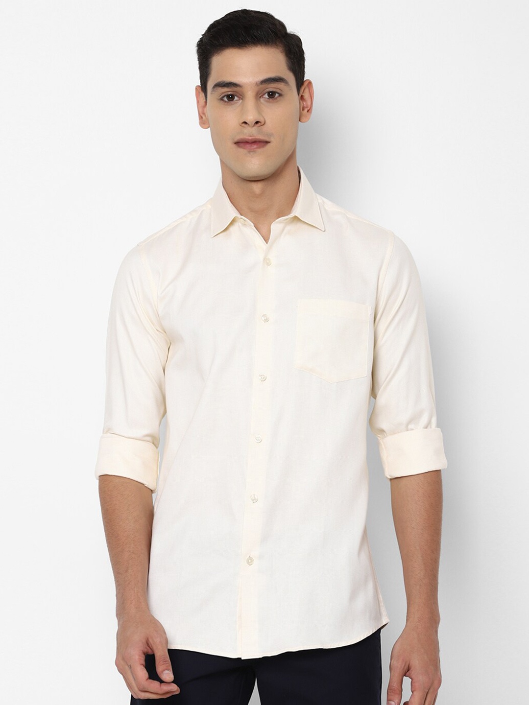 

Allen Solly Men Cream-Coloured Slim Fit Casual Shirt
