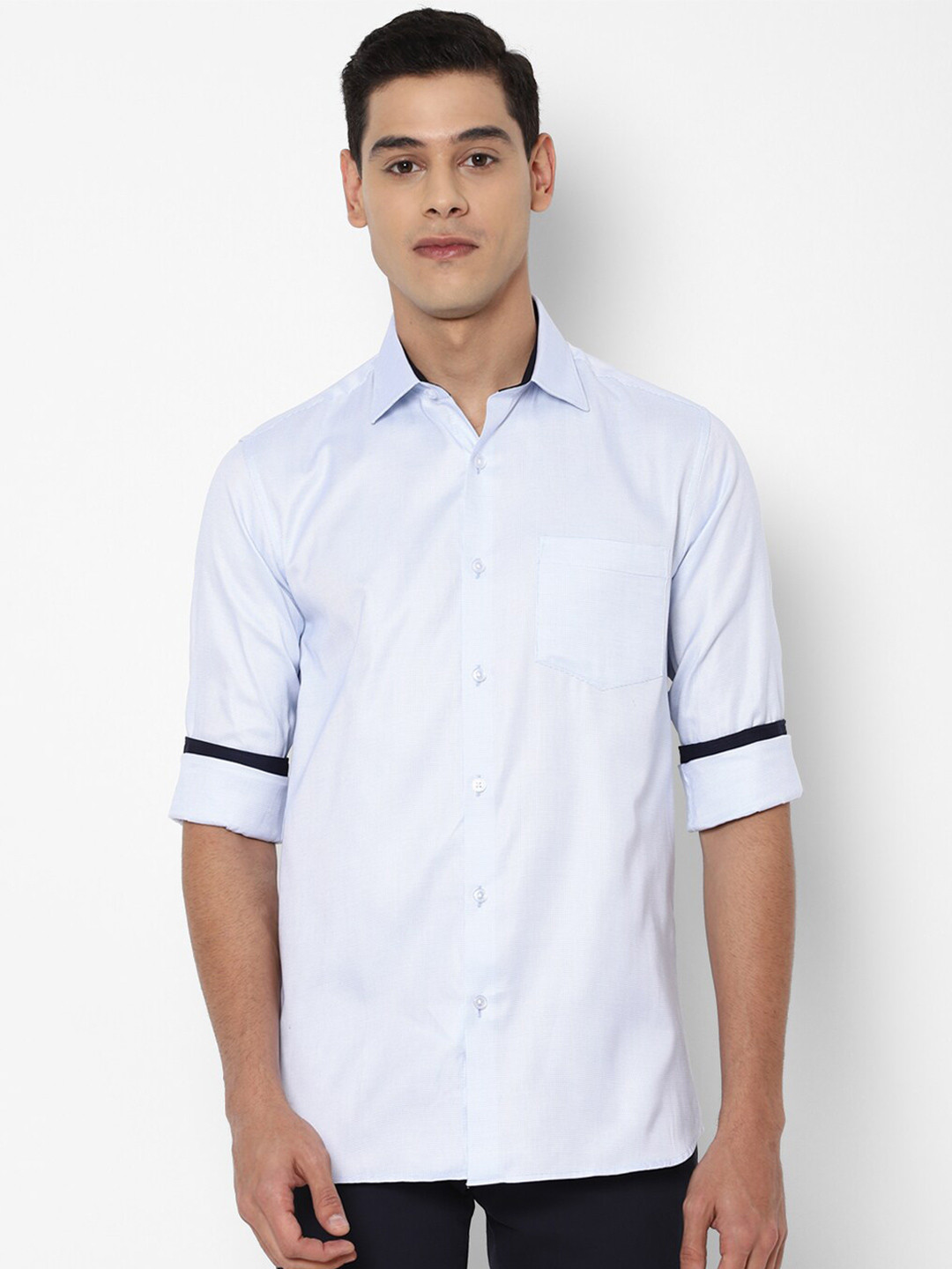 

Allen Solly Men Blue Slim Fit Pure Cotton Casual Shirt